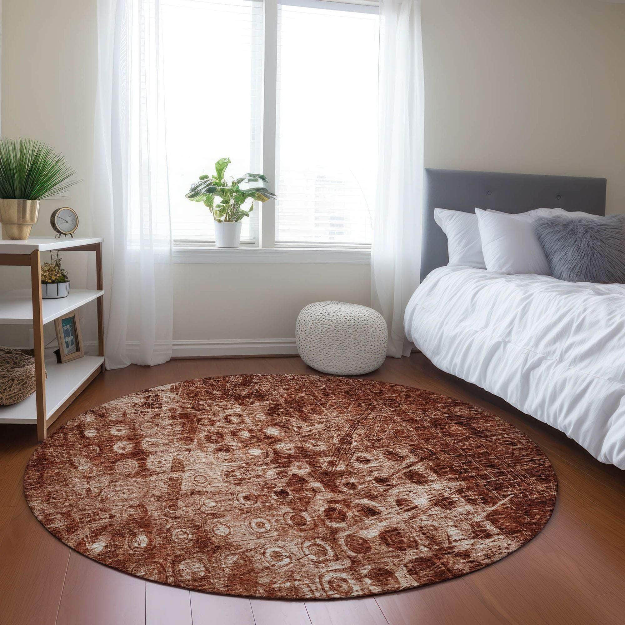 Machine Made ACN577 Paprika Orange Rugs