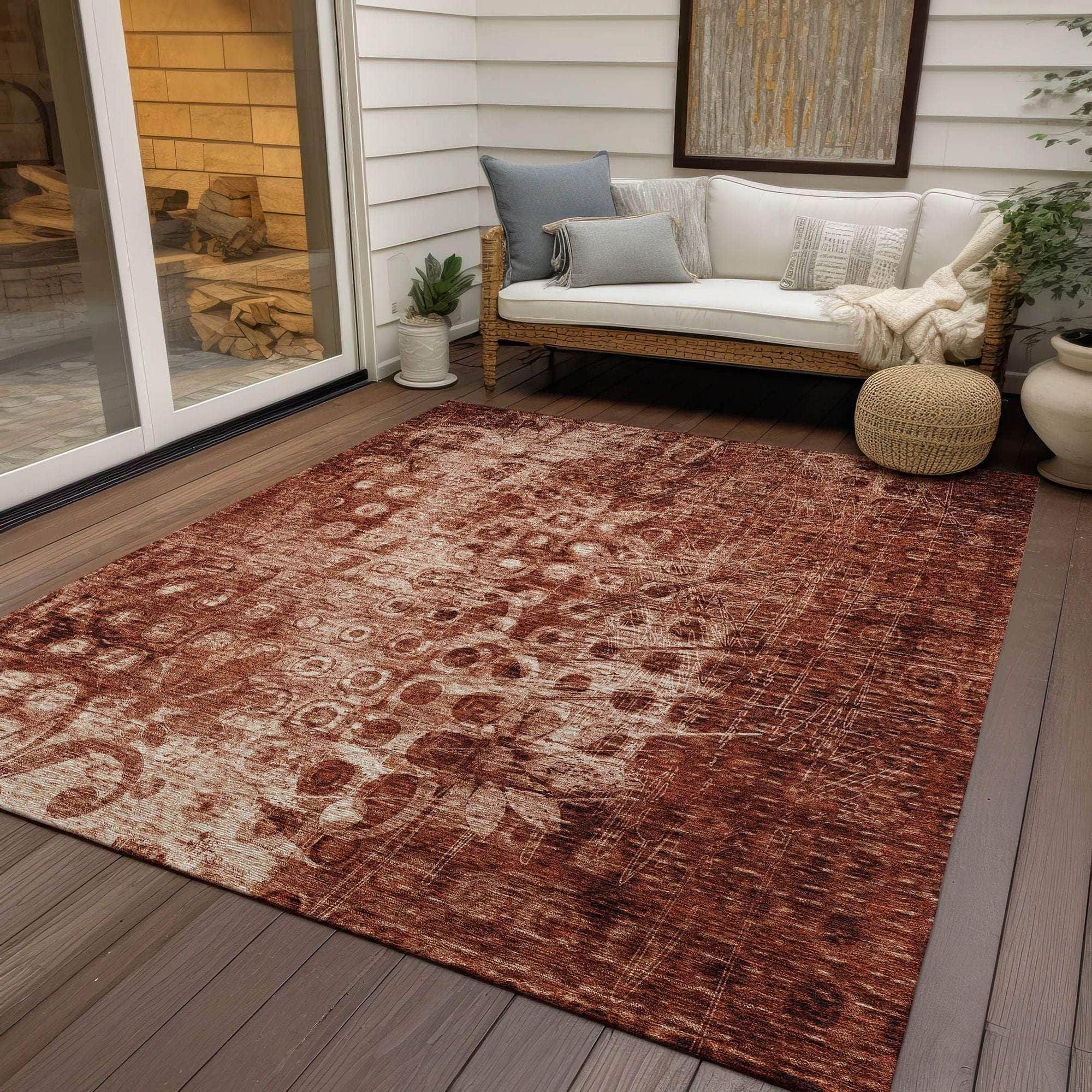 Machine Made ACN577 Paprika Orange Rugs