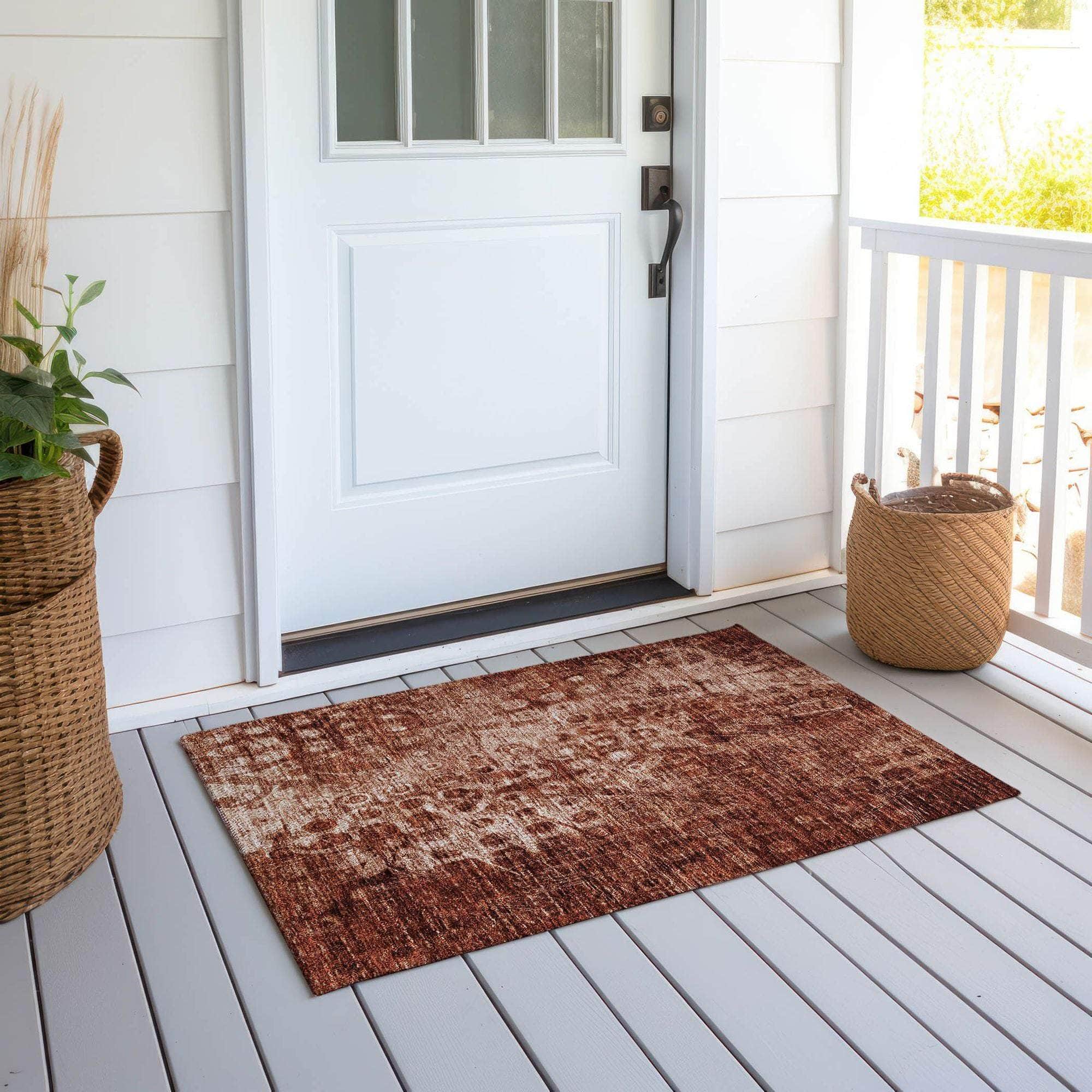 Machine Made ACN577 Paprika Orange Rugs