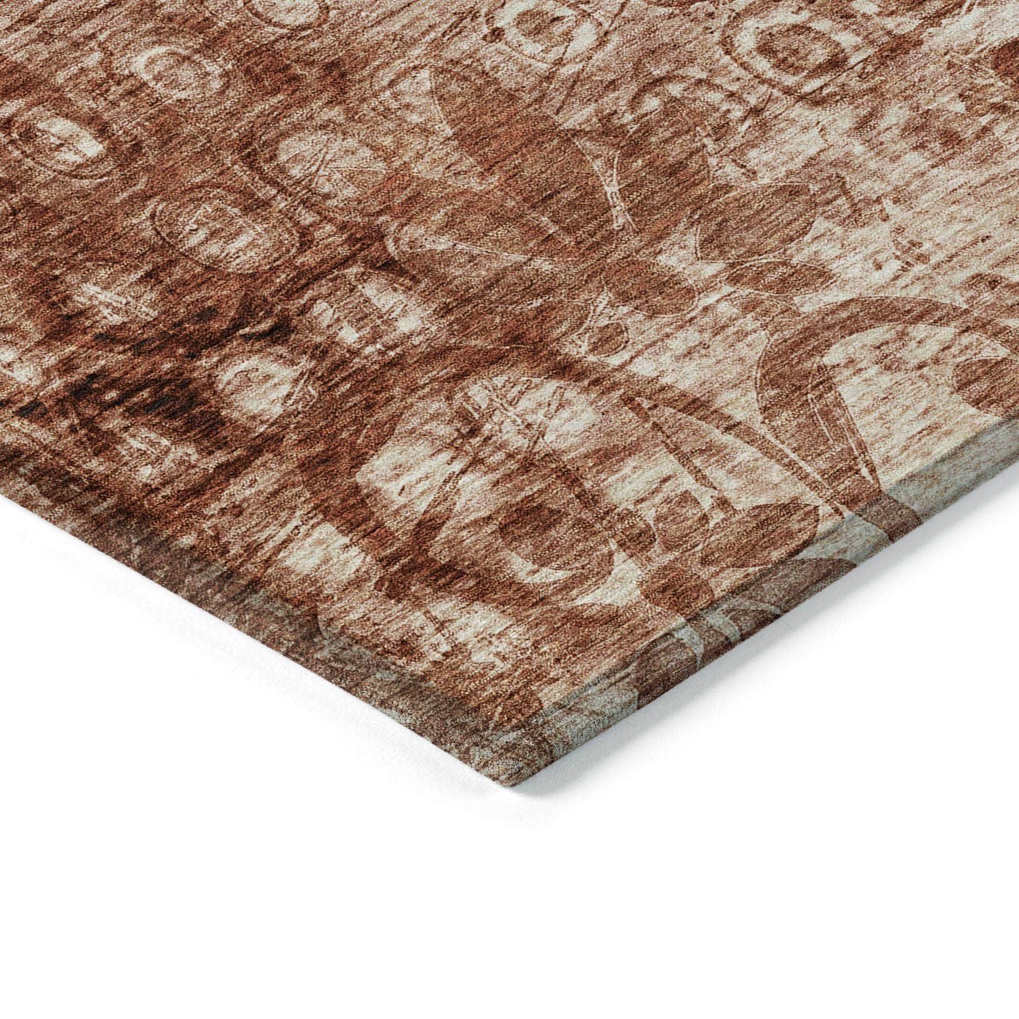 Machine Made ACN577 Paprika Orange Rugs