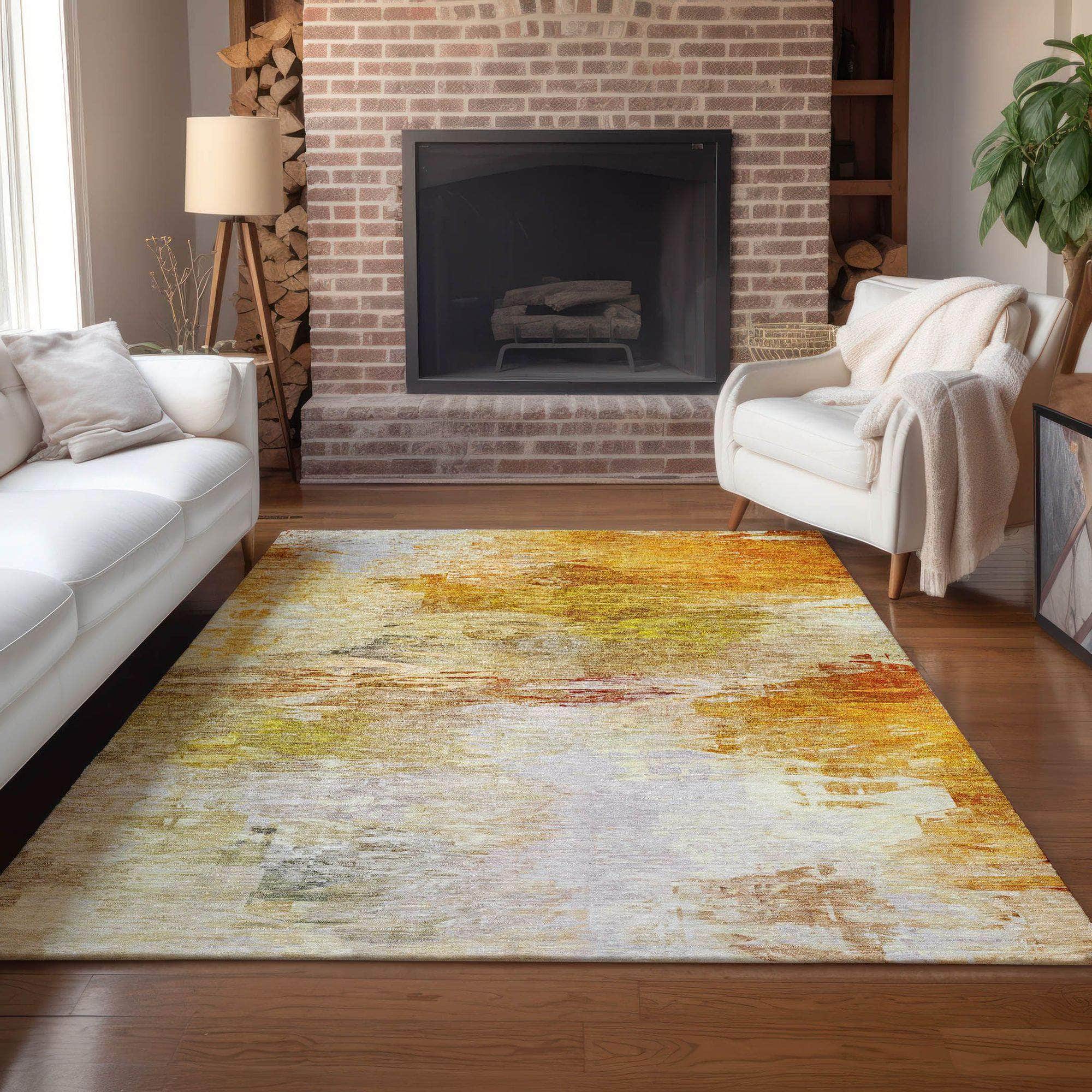 Machine Made ACN595 Paprika Orange Rugs