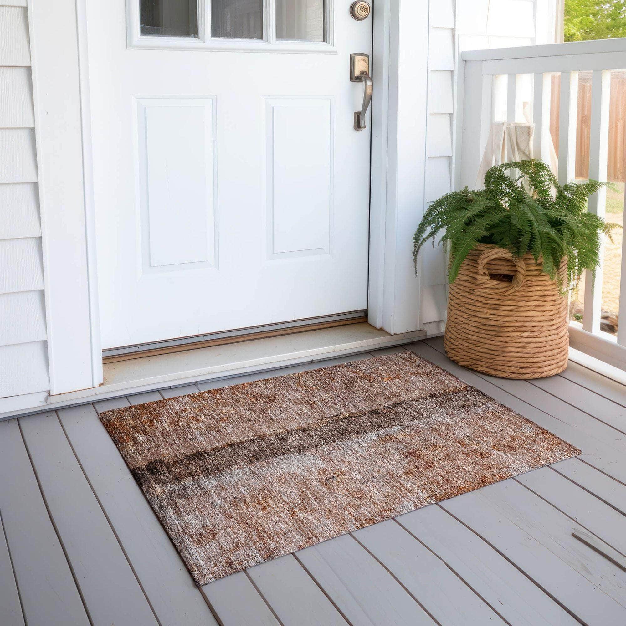 Machine Made ACN605 Paprika Orange Rugs