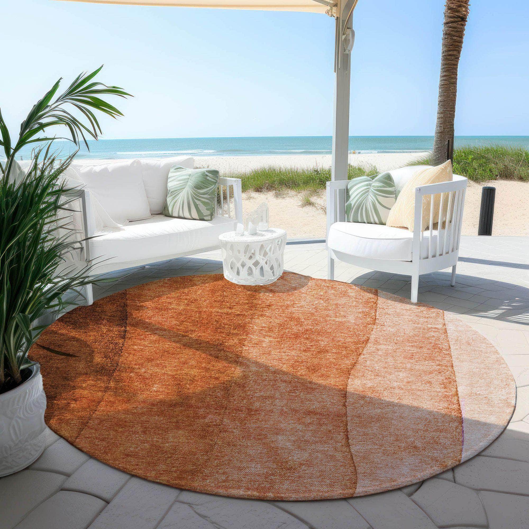 Machine Made ACN625 Paprika Orange Rugs