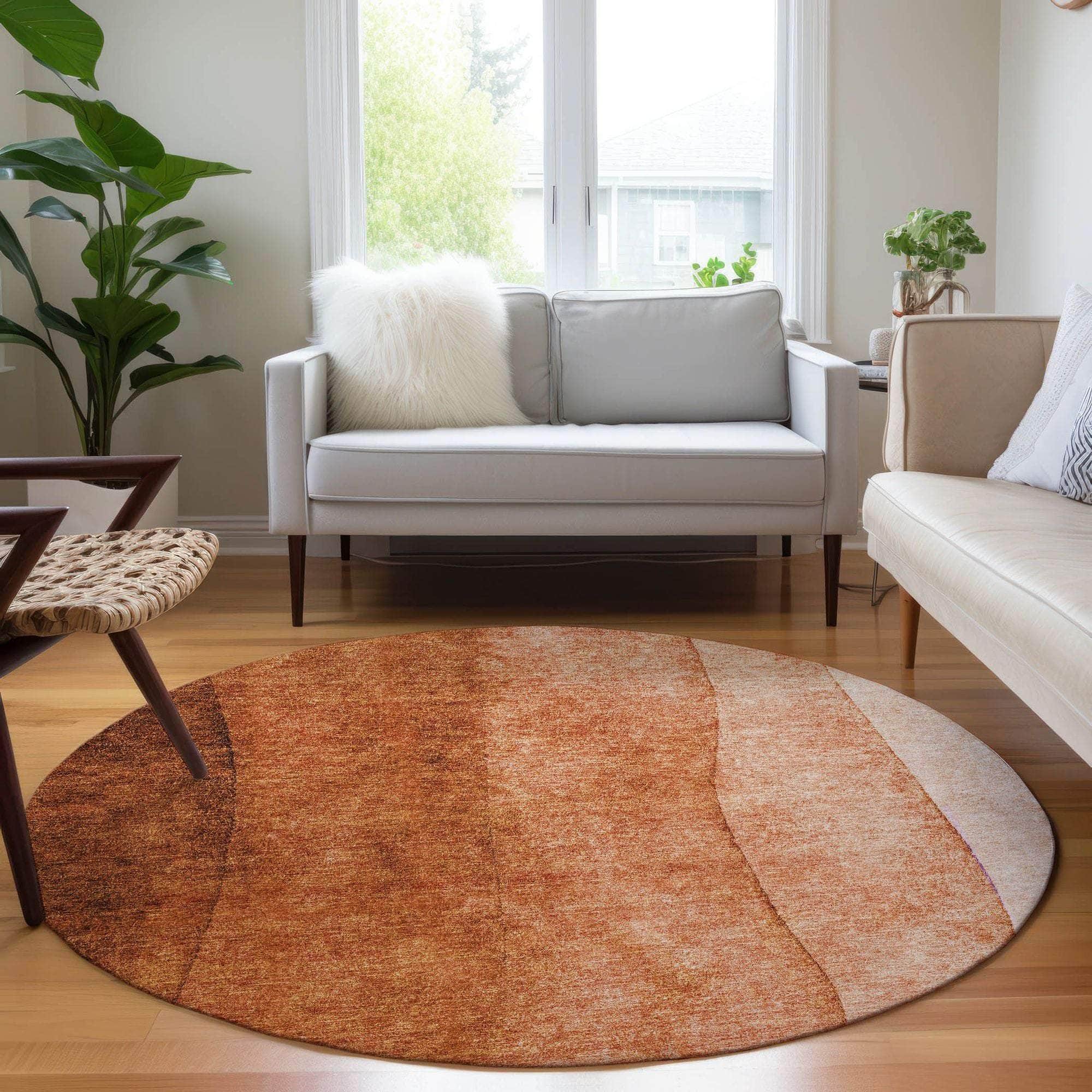 Machine Made ACN625 Paprika Orange Rugs