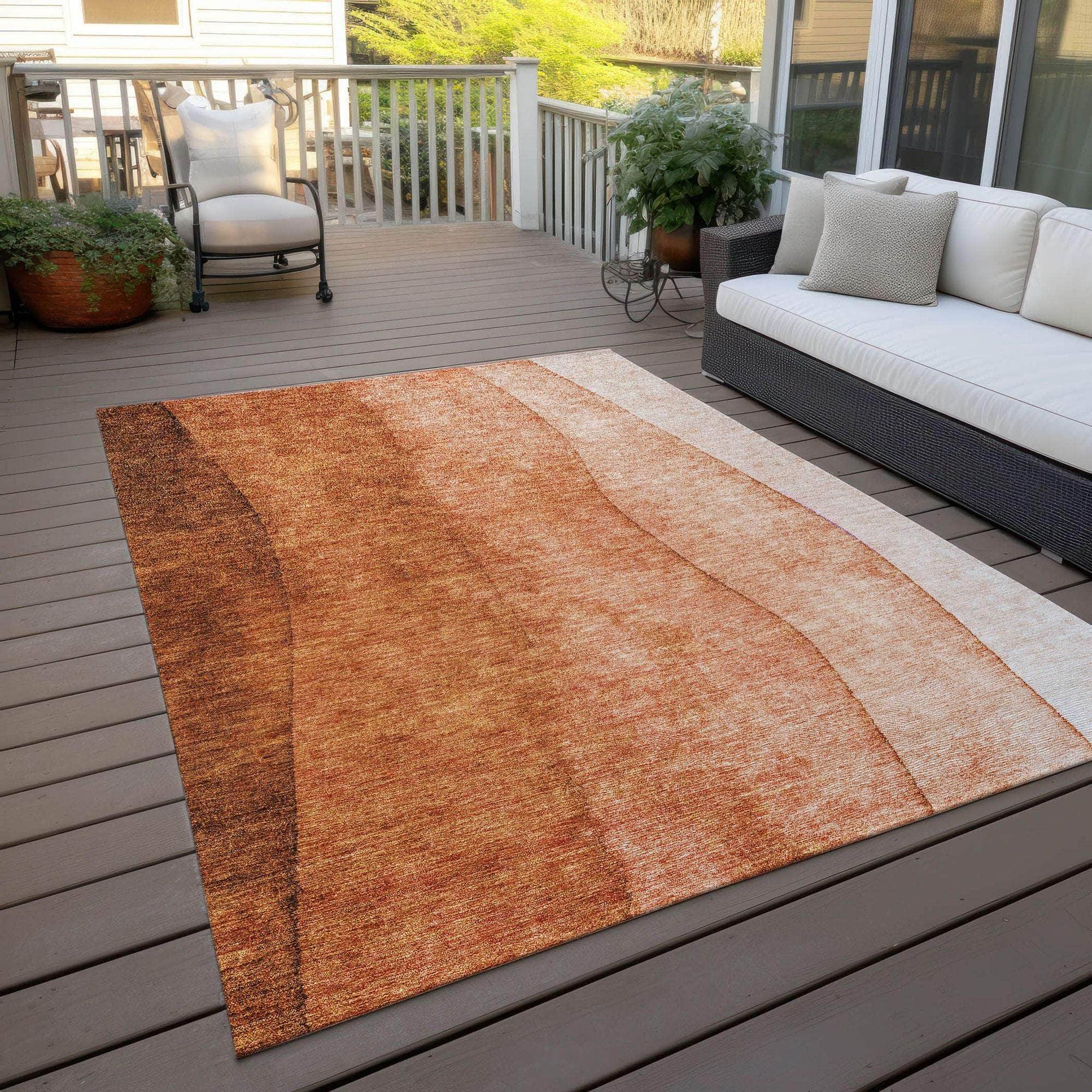 Machine Made ACN625 Paprika Orange Rugs