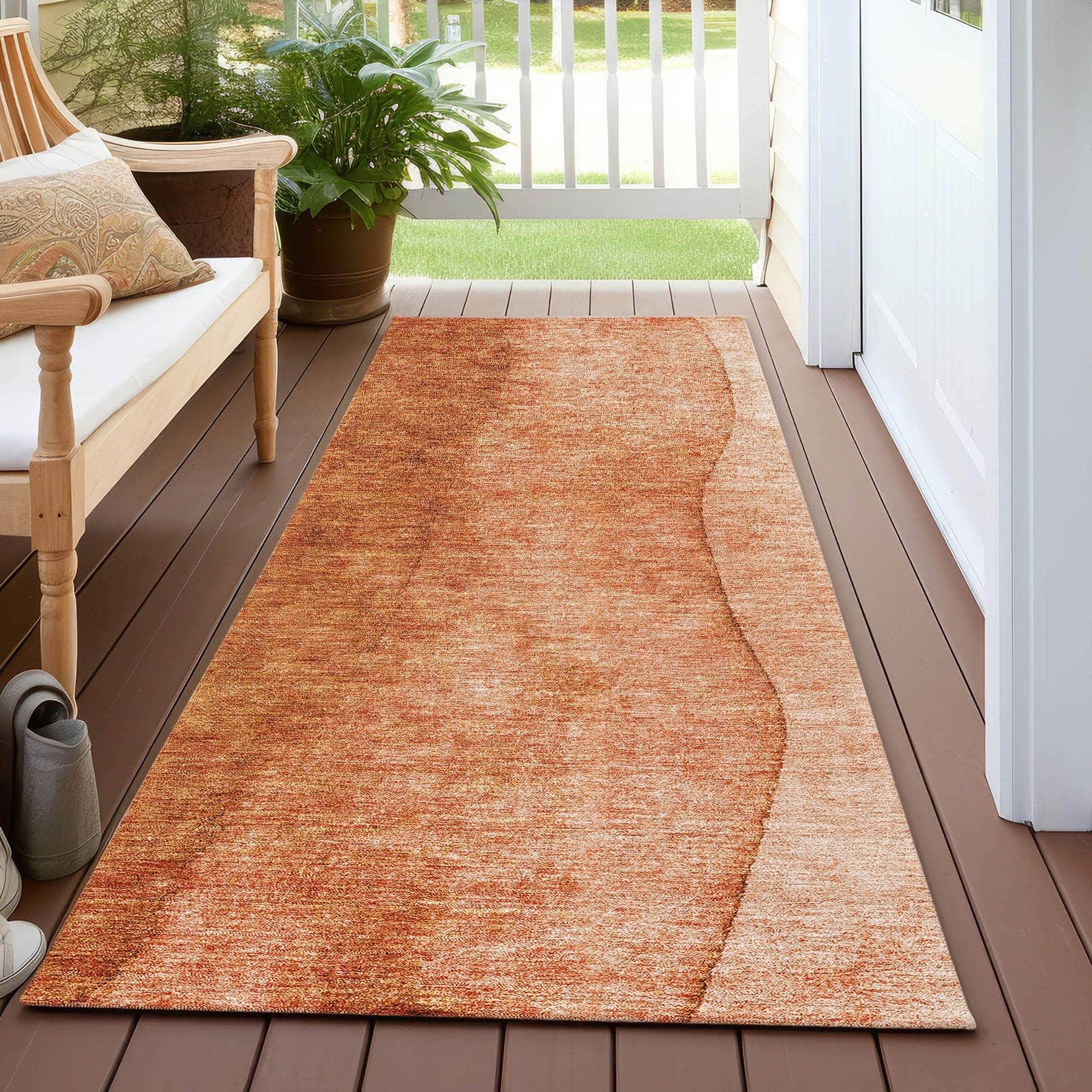 Machine Made ACN625 Paprika Orange Rugs