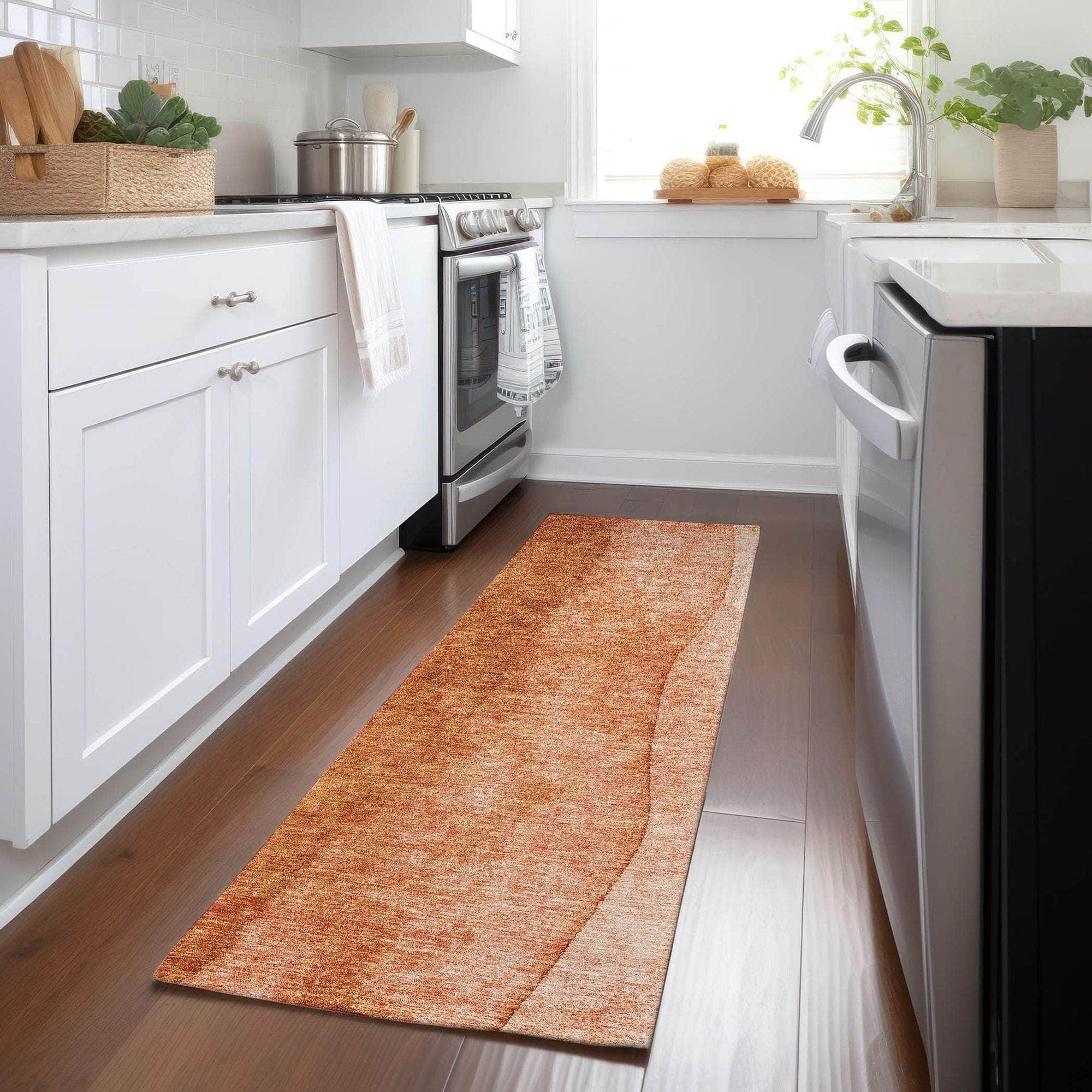 Machine Made ACN625 Paprika Orange Rugs