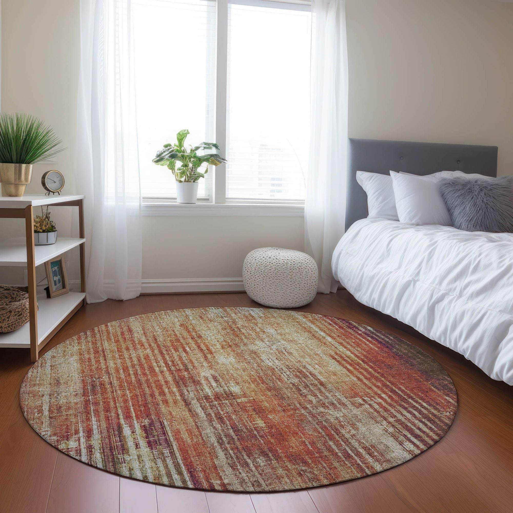 Machine Made ACN582 Paprika Orange Rugs