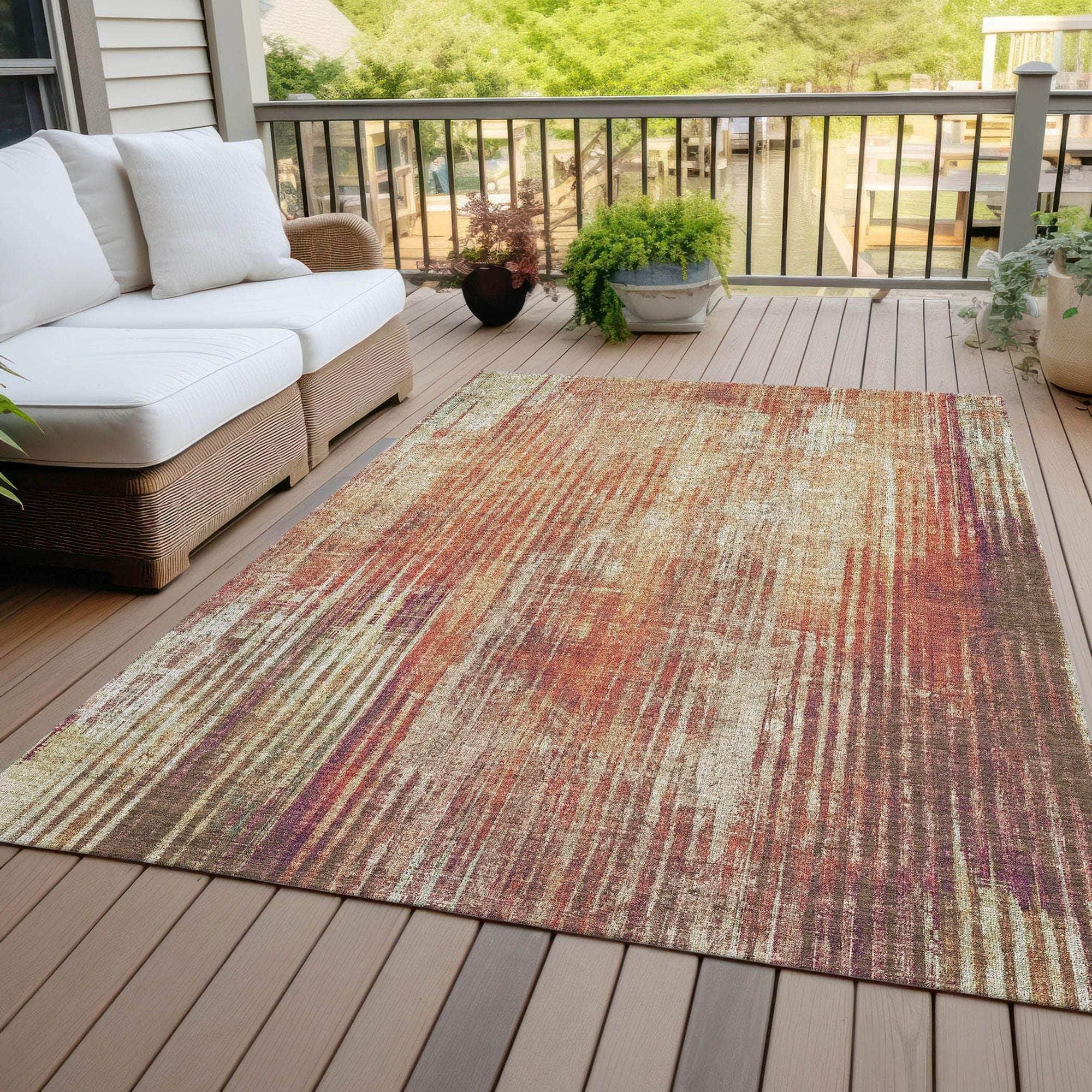 Machine Made ACN582 Paprika Orange Rugs