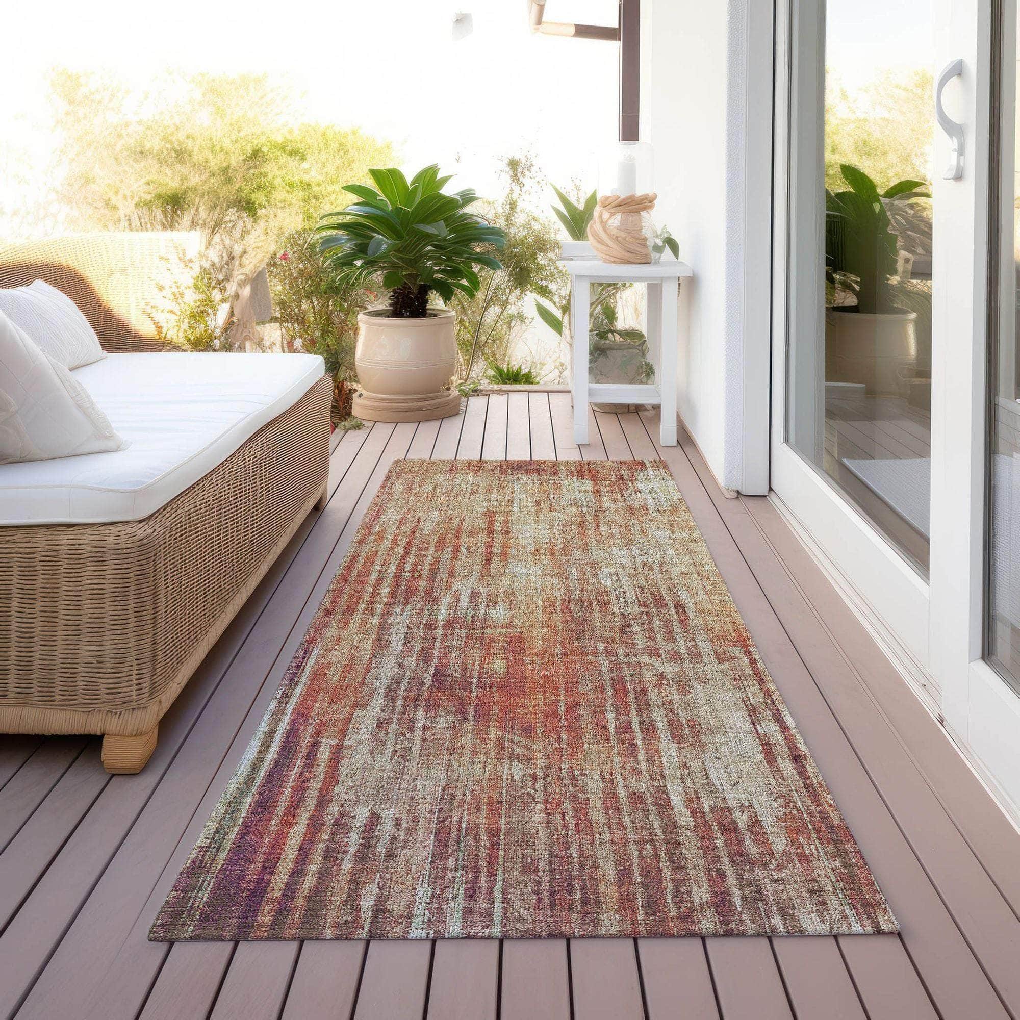 Machine Made ACN582 Paprika Orange Rugs