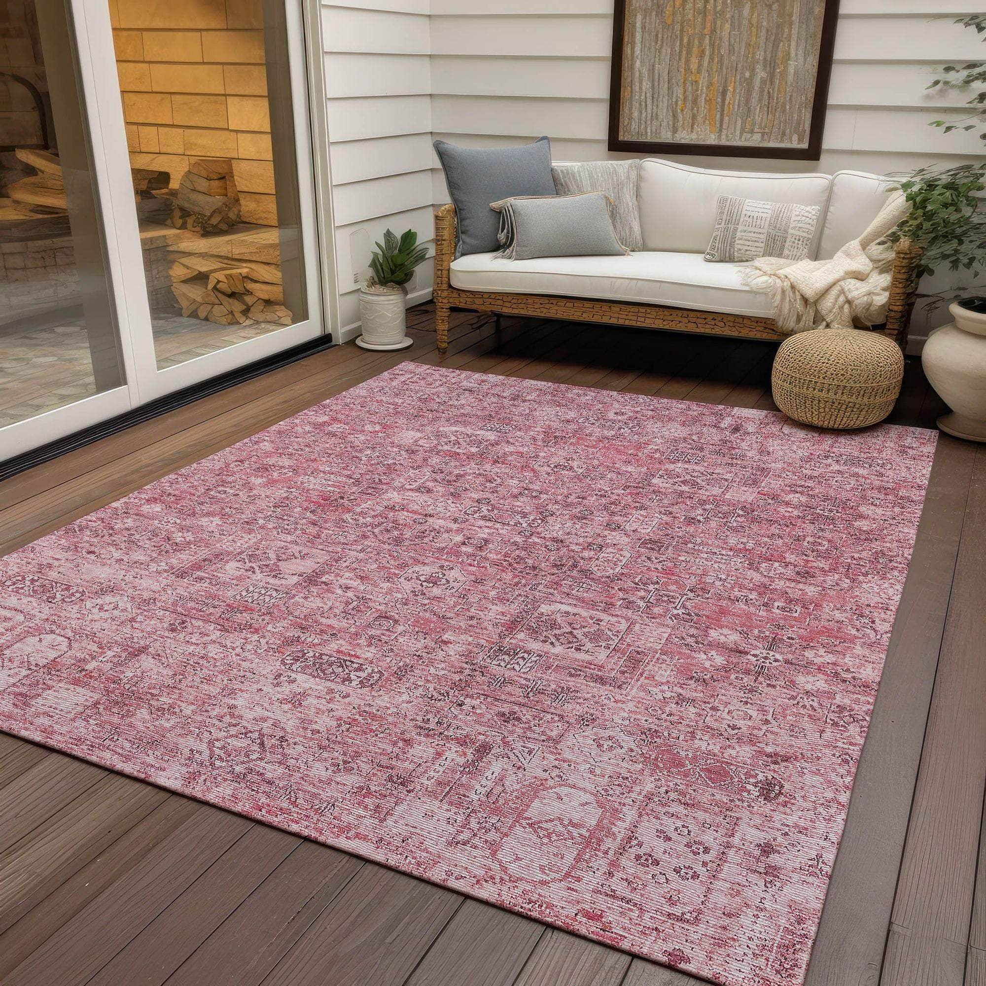 Machine Made ACN611 Pink Rugs