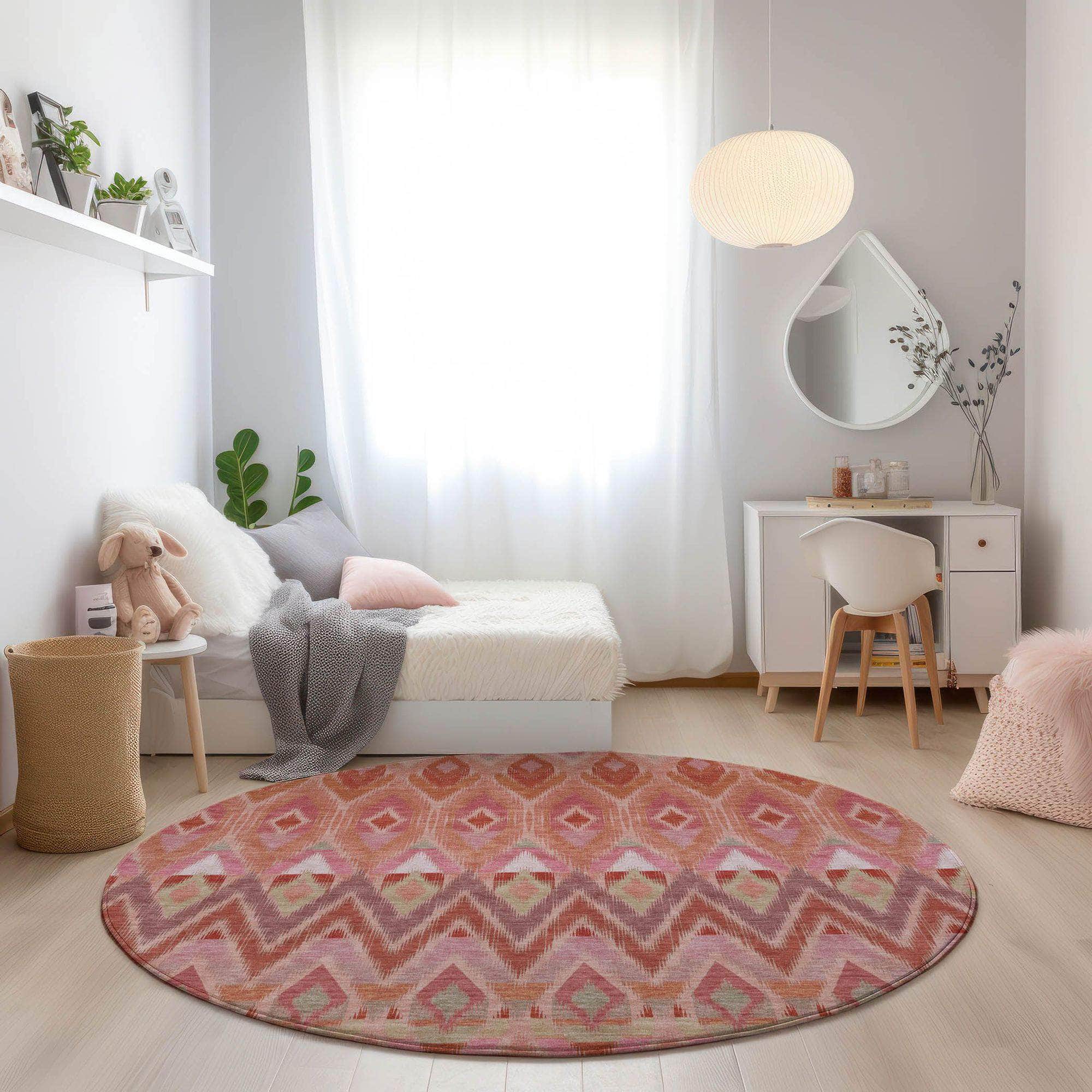 Machine Made ACN617 Pink Rugs