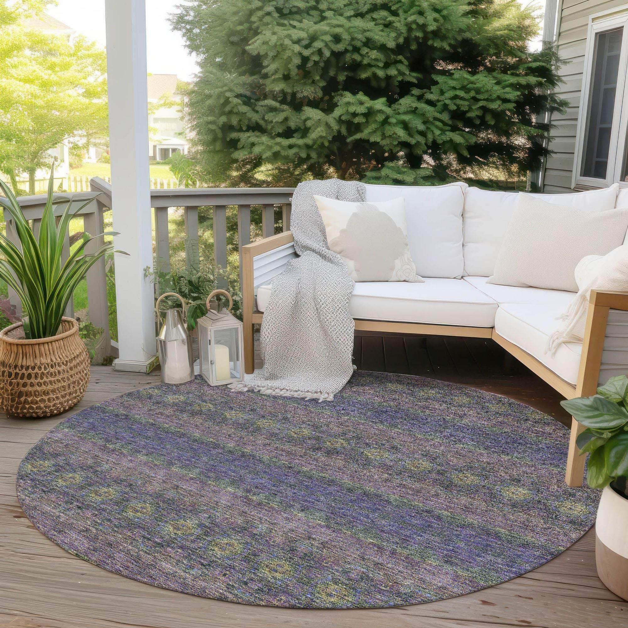 Machine Made ACN615 Purple Rugs