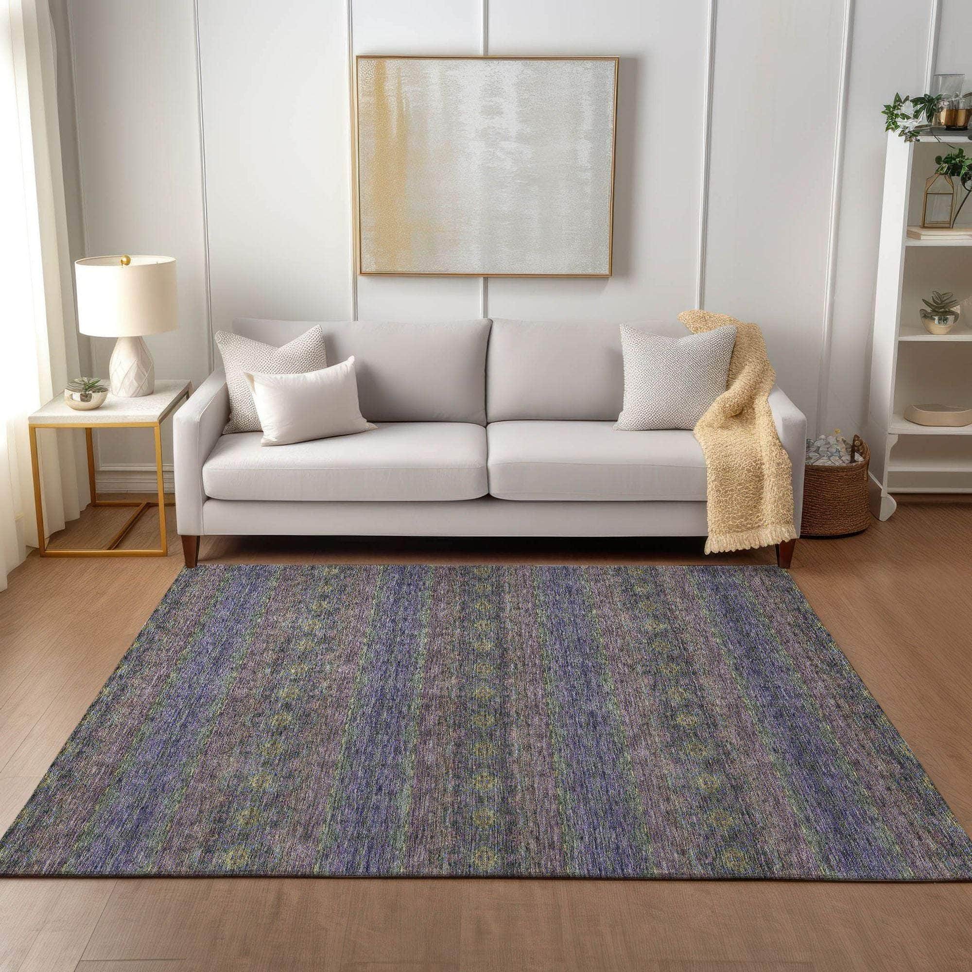 Machine Made ACN615 Purple Rugs