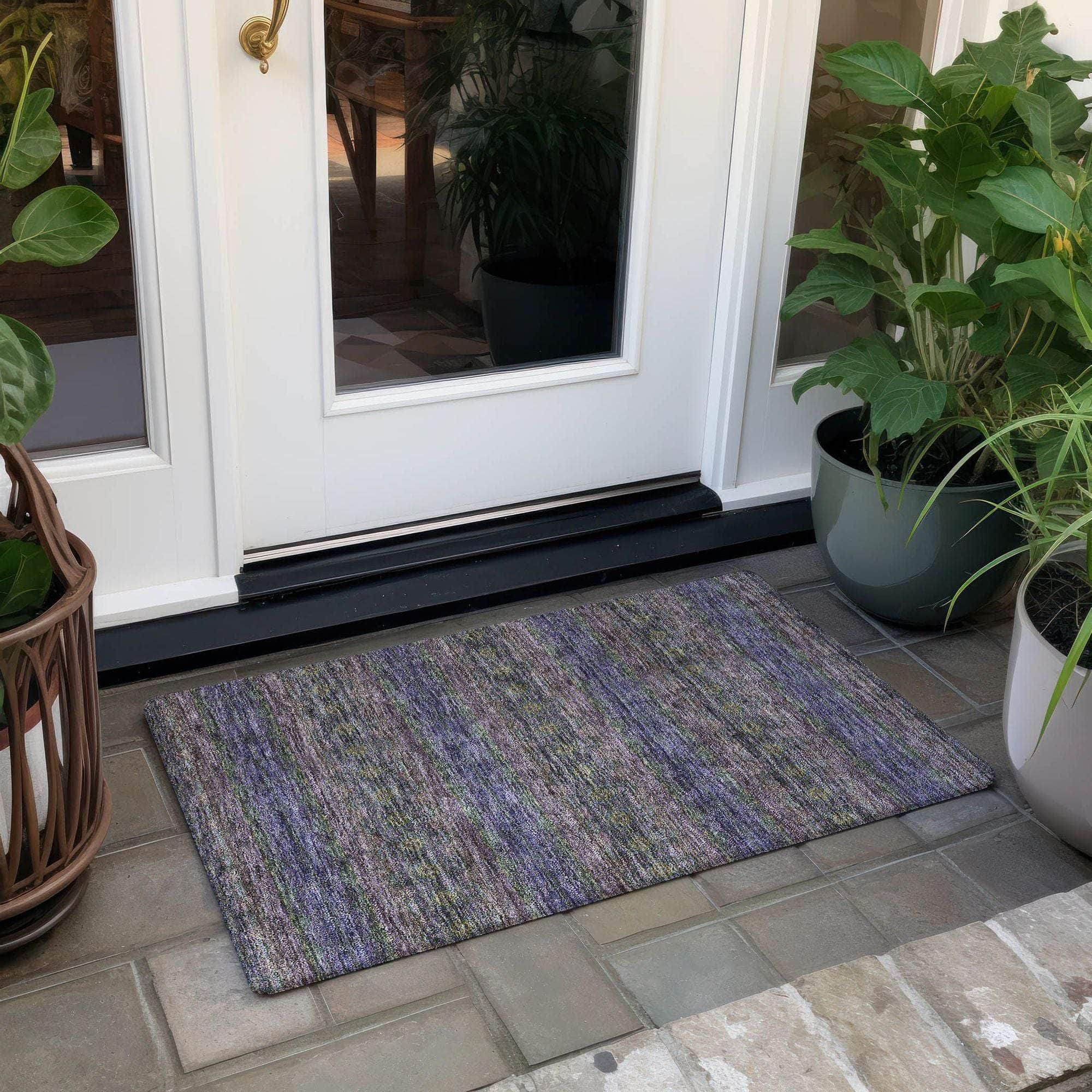 Machine Made ACN615 Purple Rugs