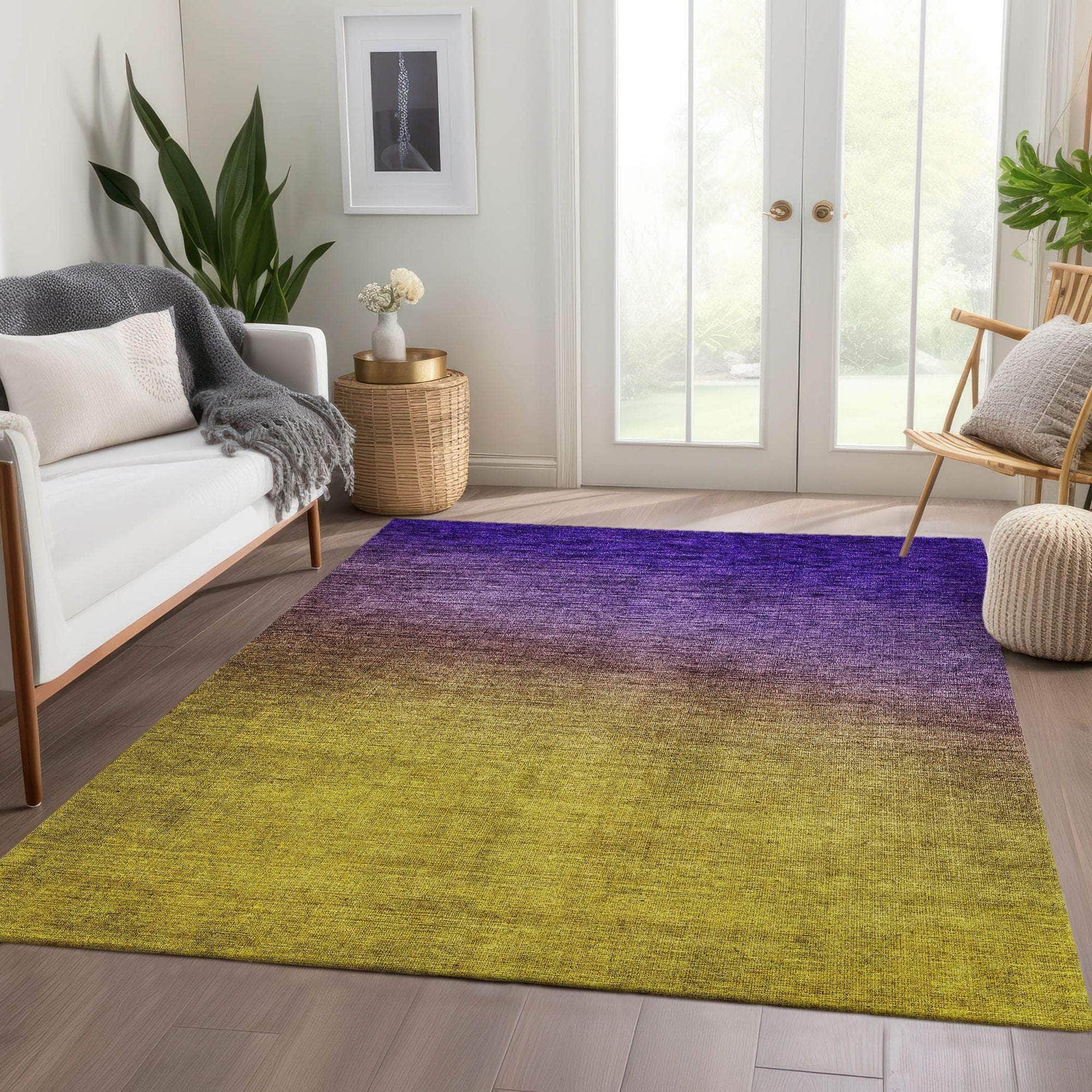 Machine Made ACN587 Purple Rugs