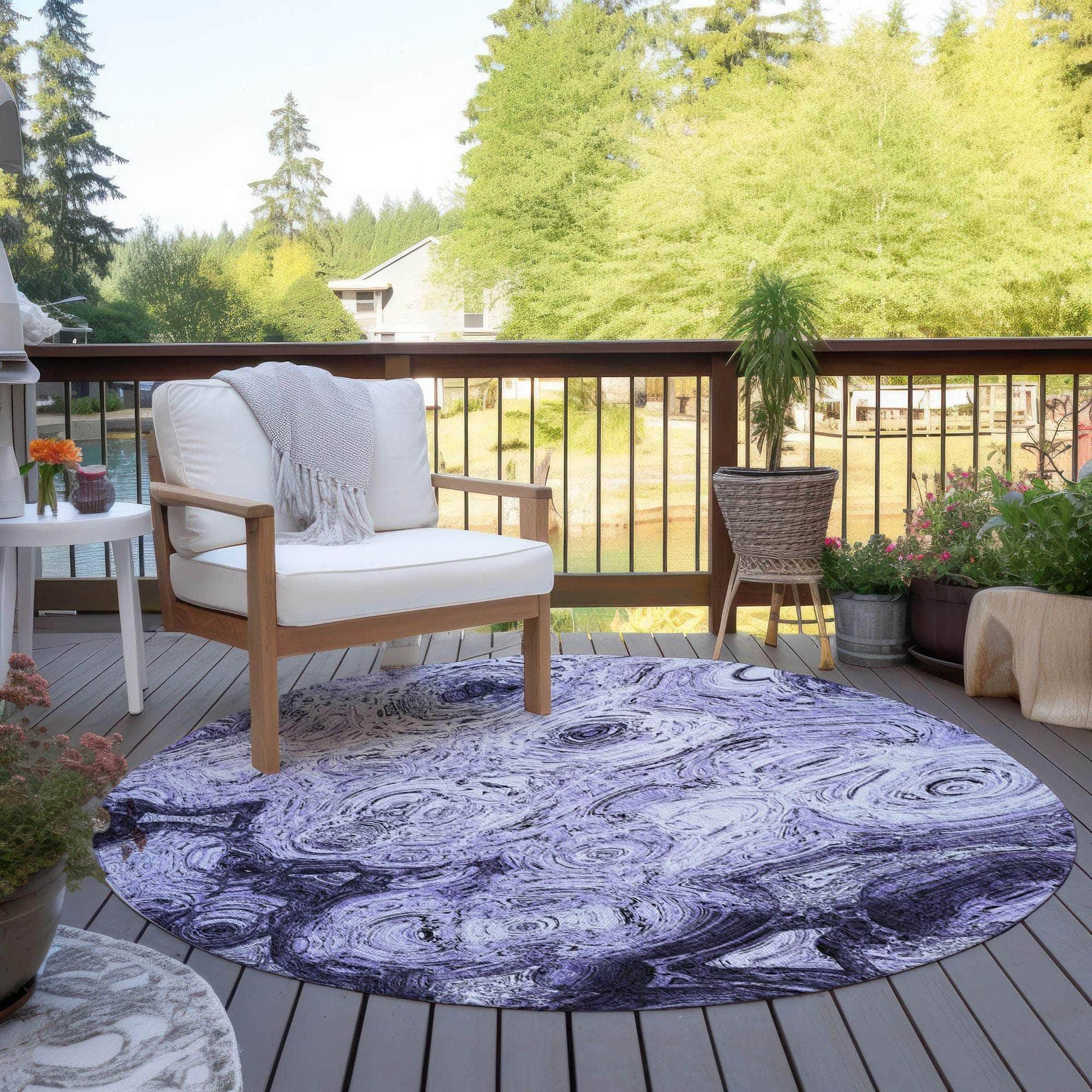 Machine Made ACN579 Purple Rugs
