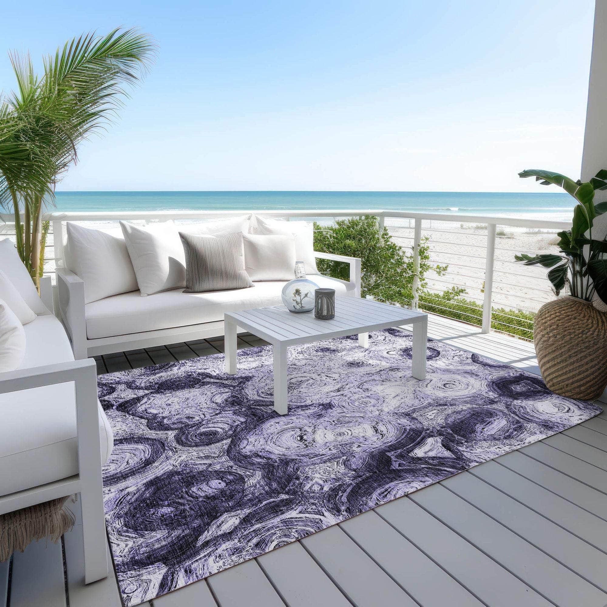 Machine Made ACN579 Purple Rugs
