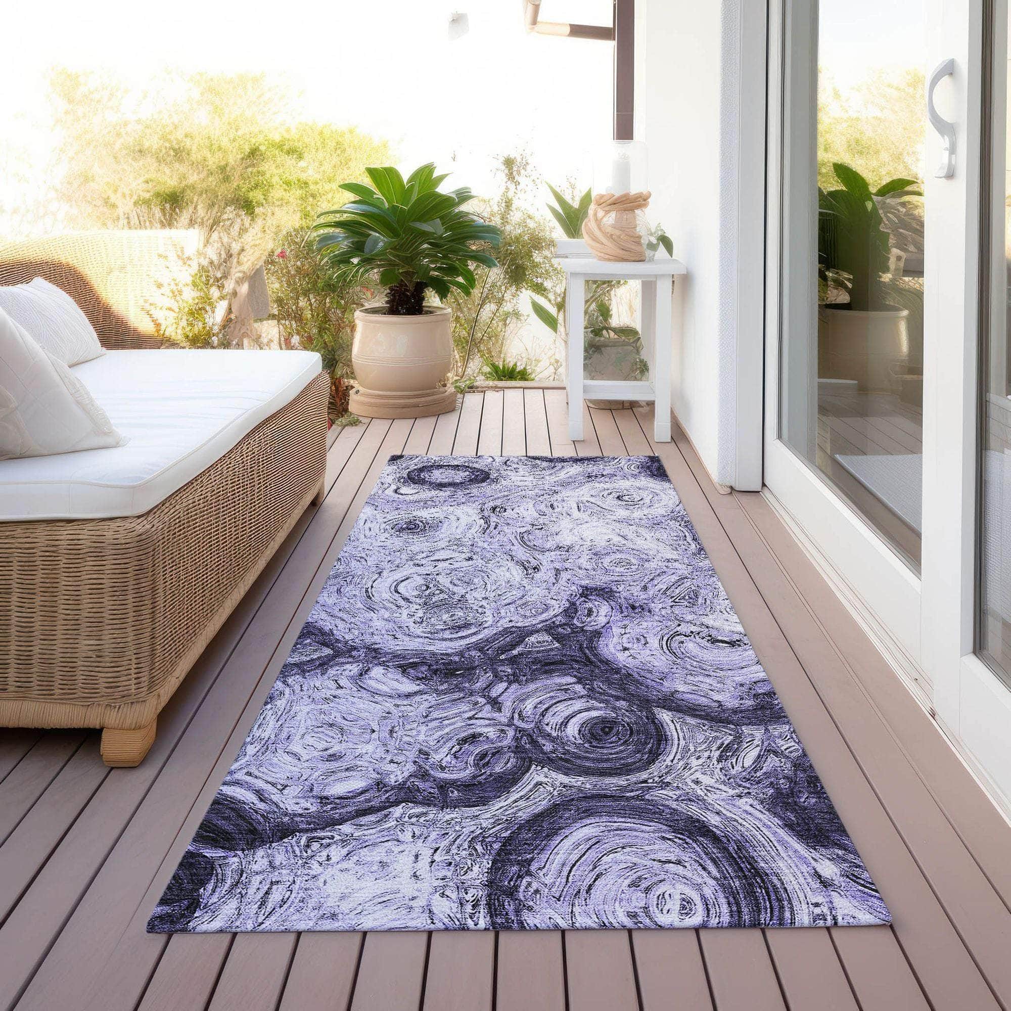Machine Made ACN579 Purple Rugs