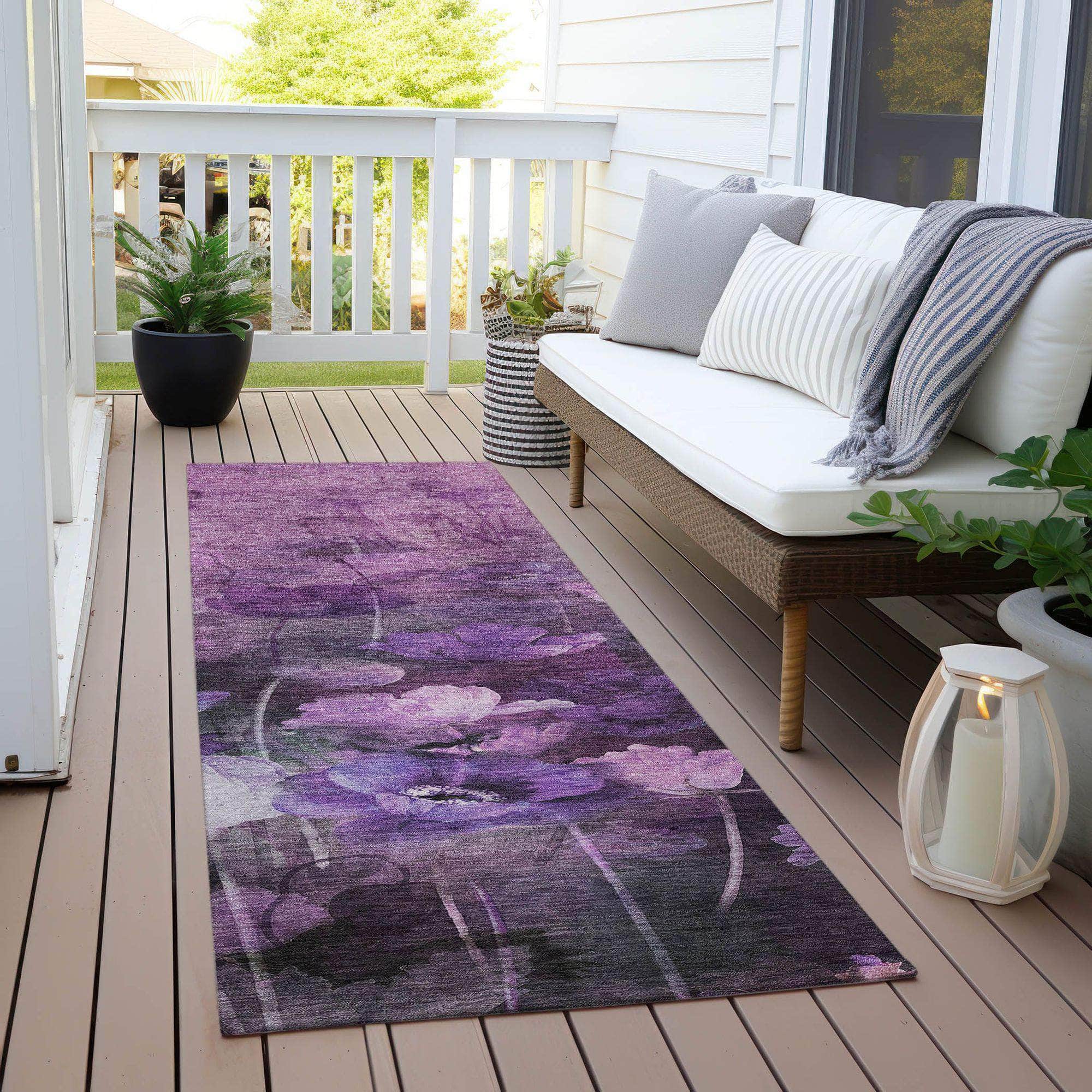 Machine Made ACN613 Purple Rugs