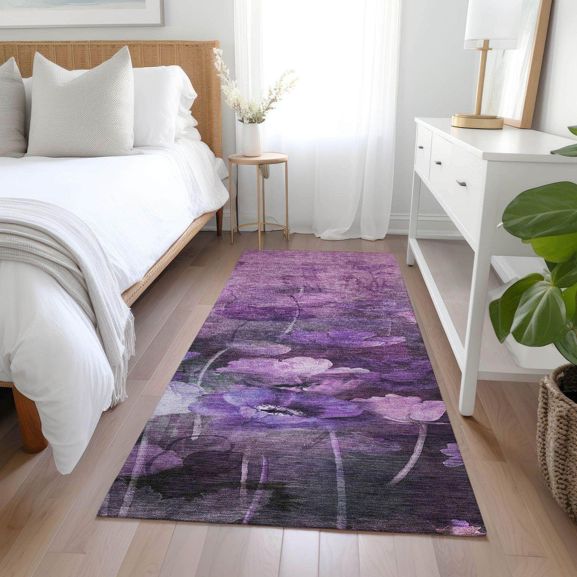 Machine Made ACN613 Purple Rugs