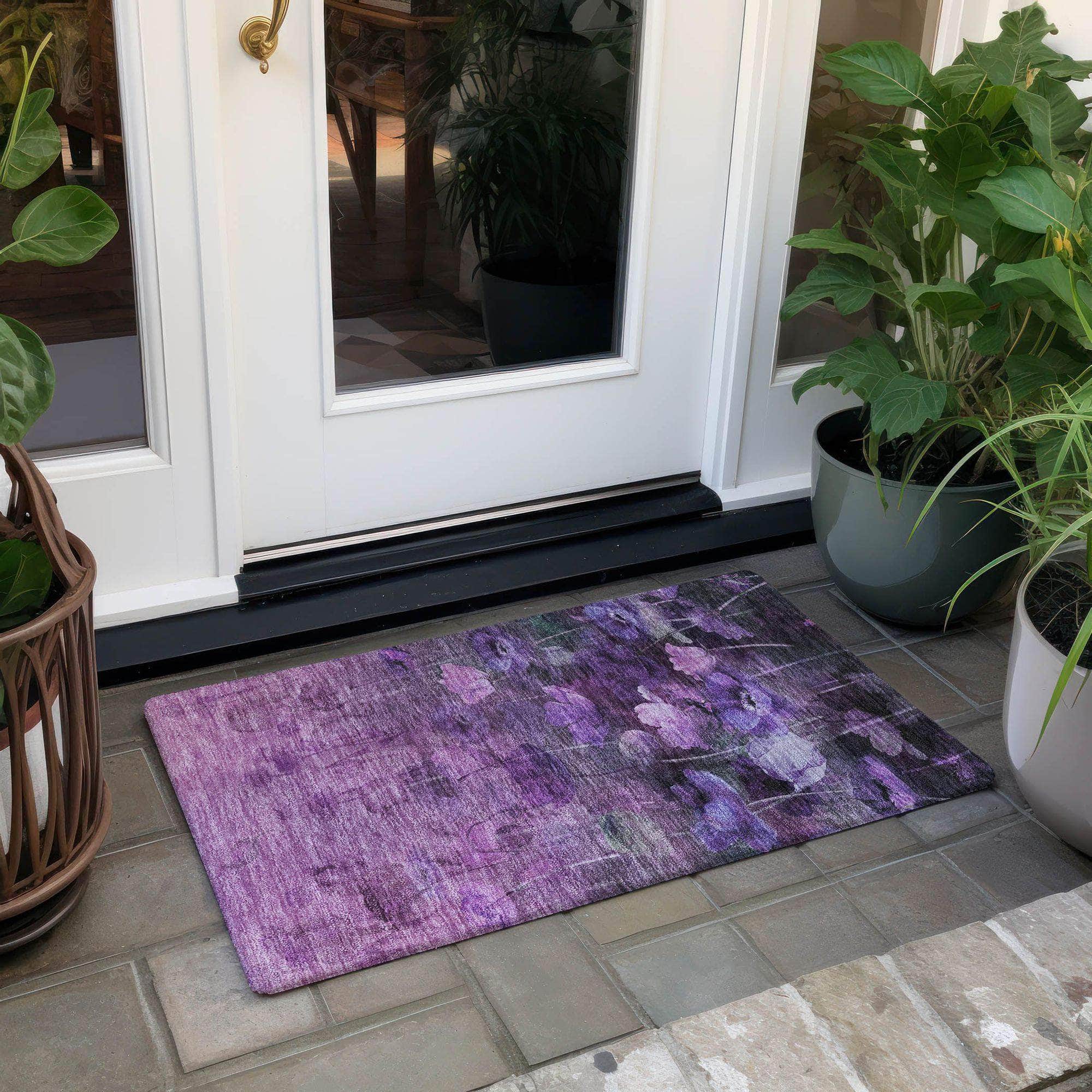 Machine Made ACN613 Purple Rugs