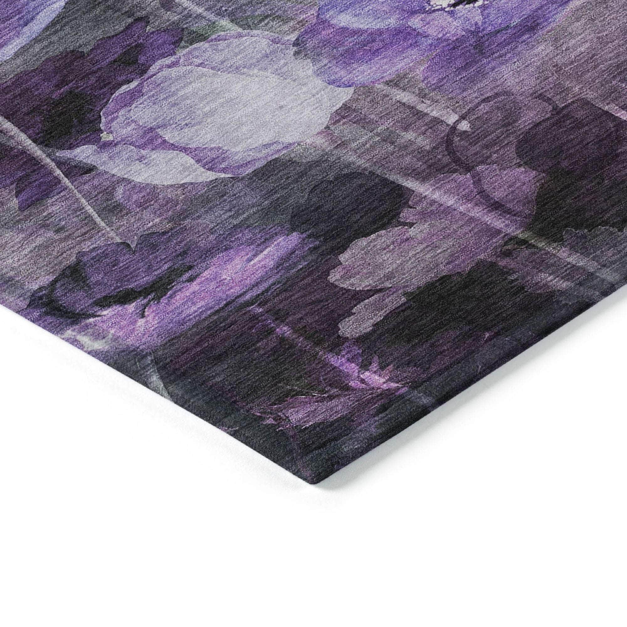 Machine Made ACN613 Purple Rugs