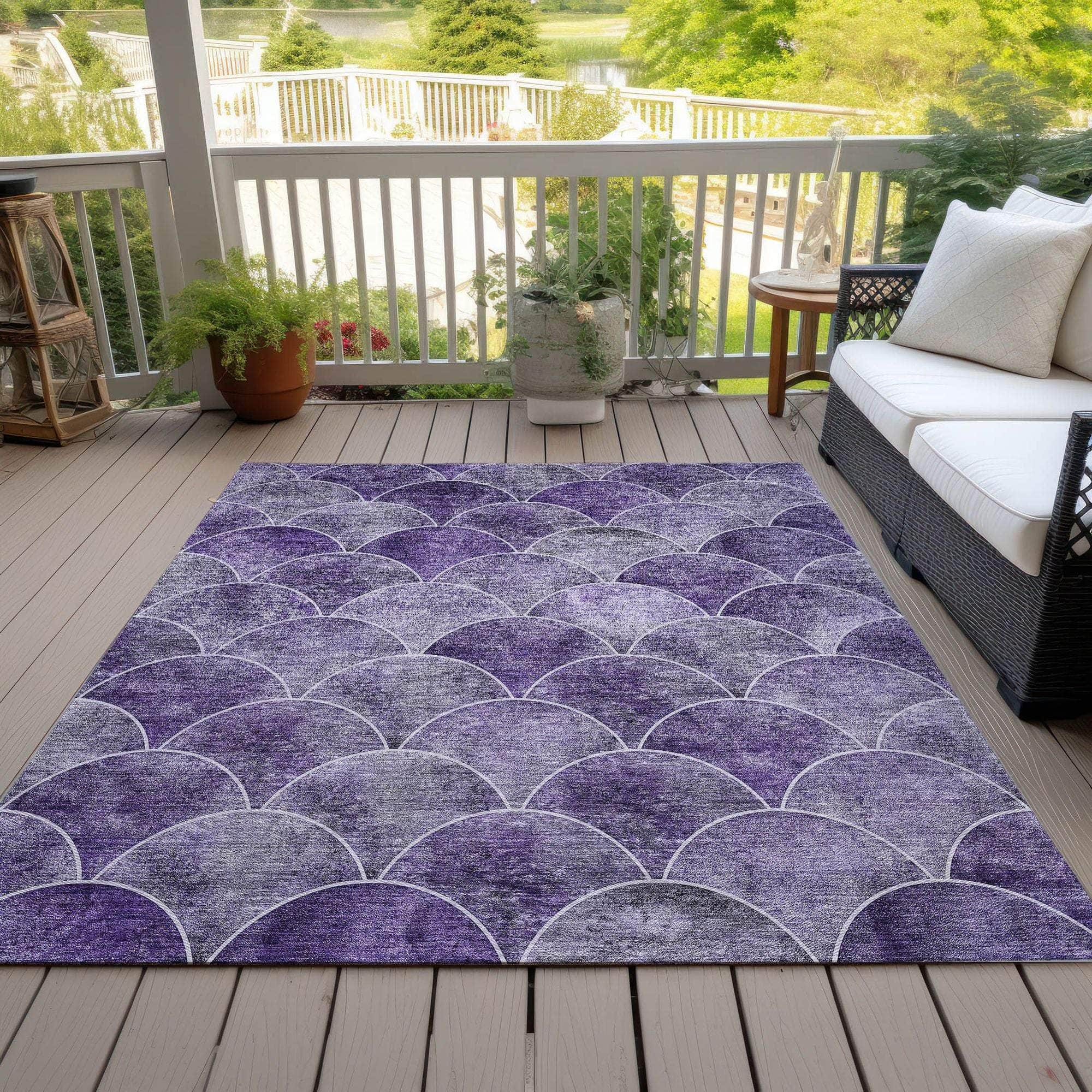 Machine Made ACN594 Purple Rugs