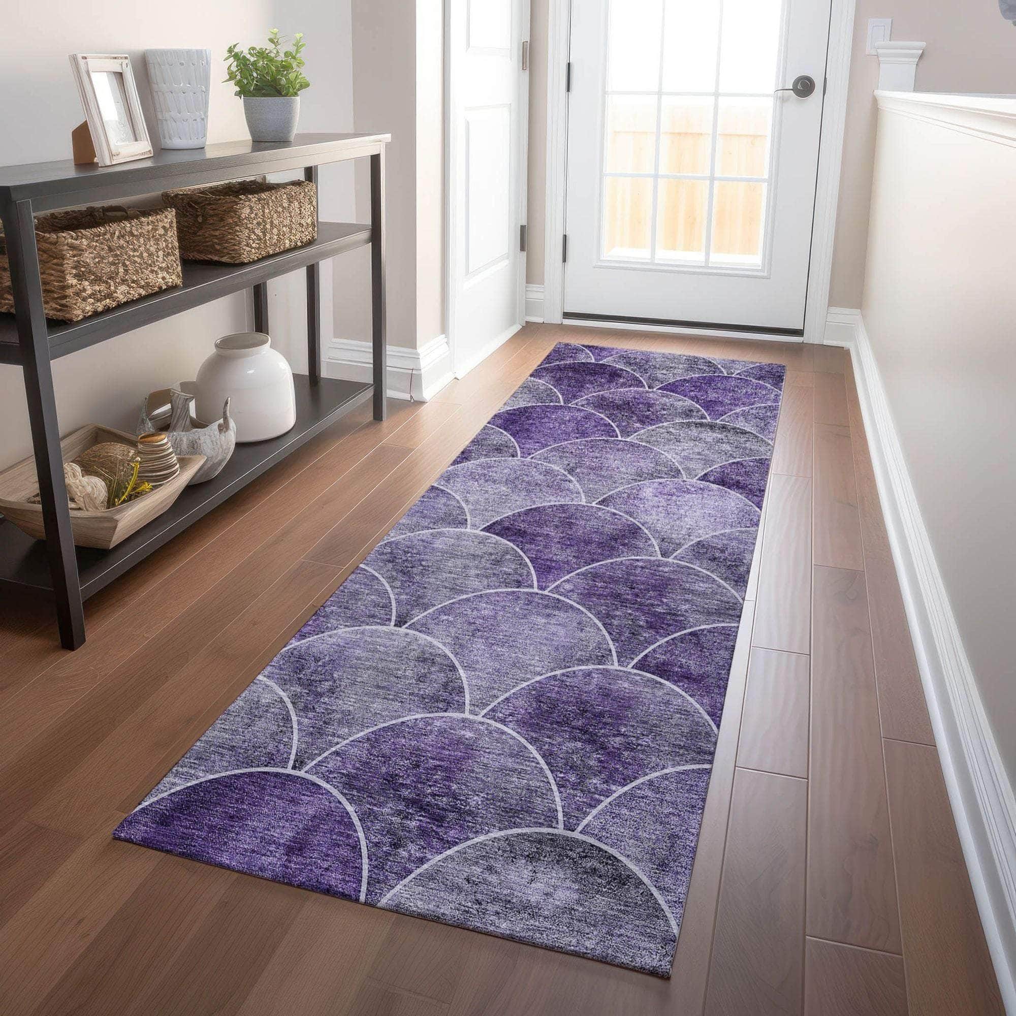 Machine Made ACN594 Purple Rugs