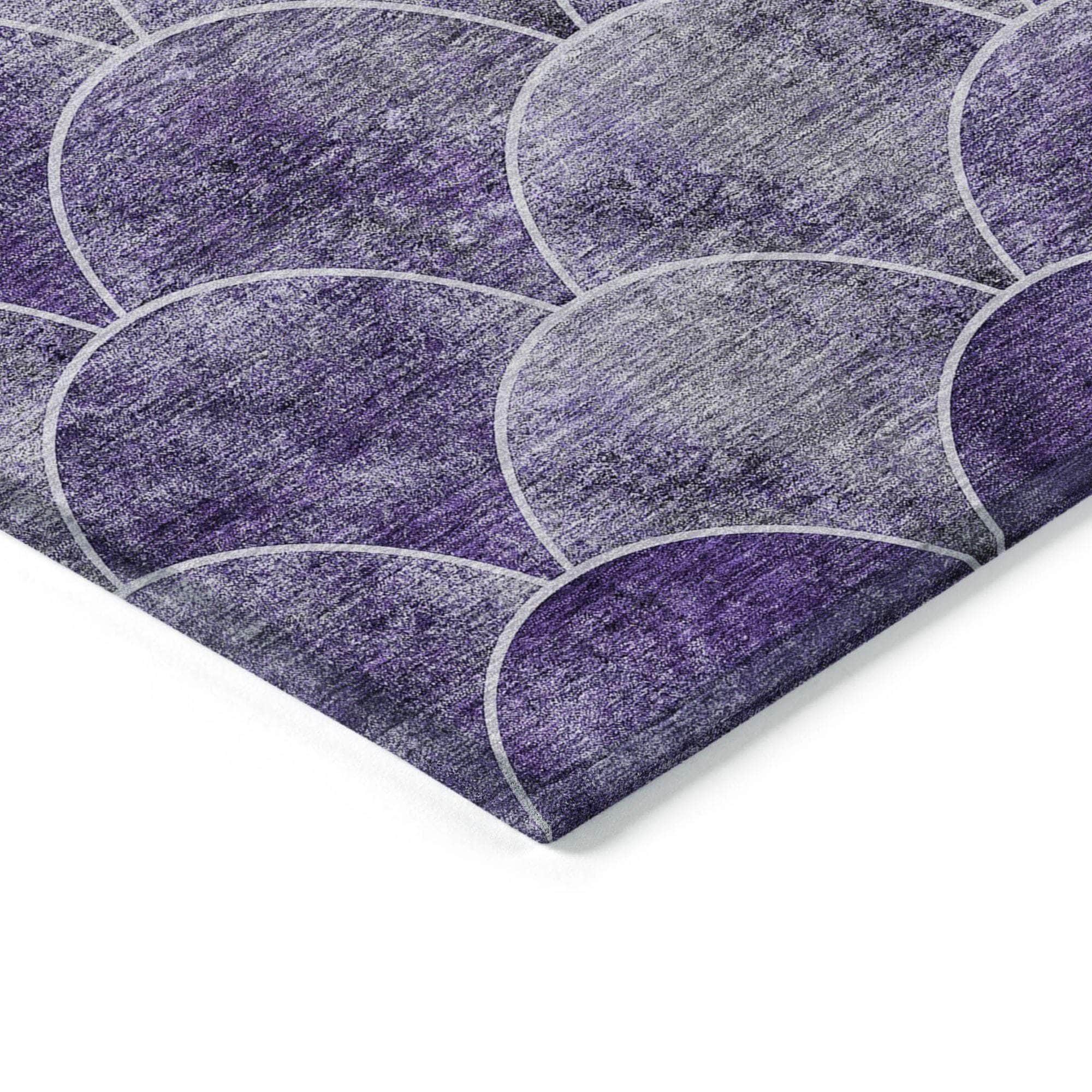 Machine Made ACN594 Purple Rugs