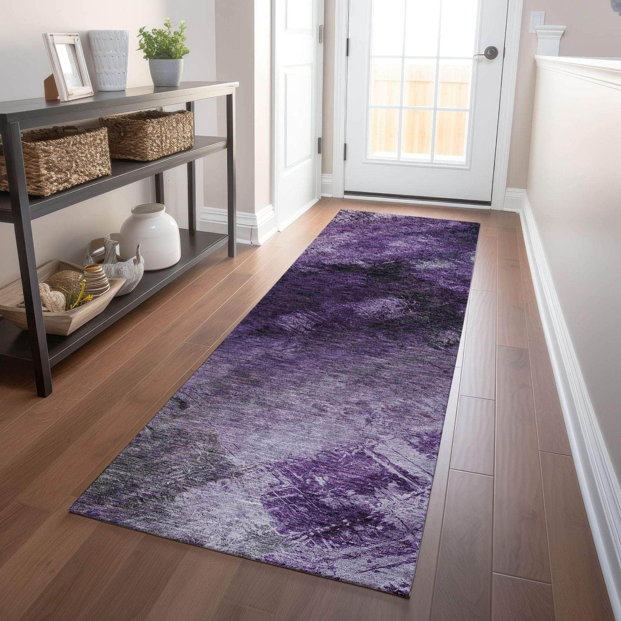 Machine Made ACN590 Purple Rugs