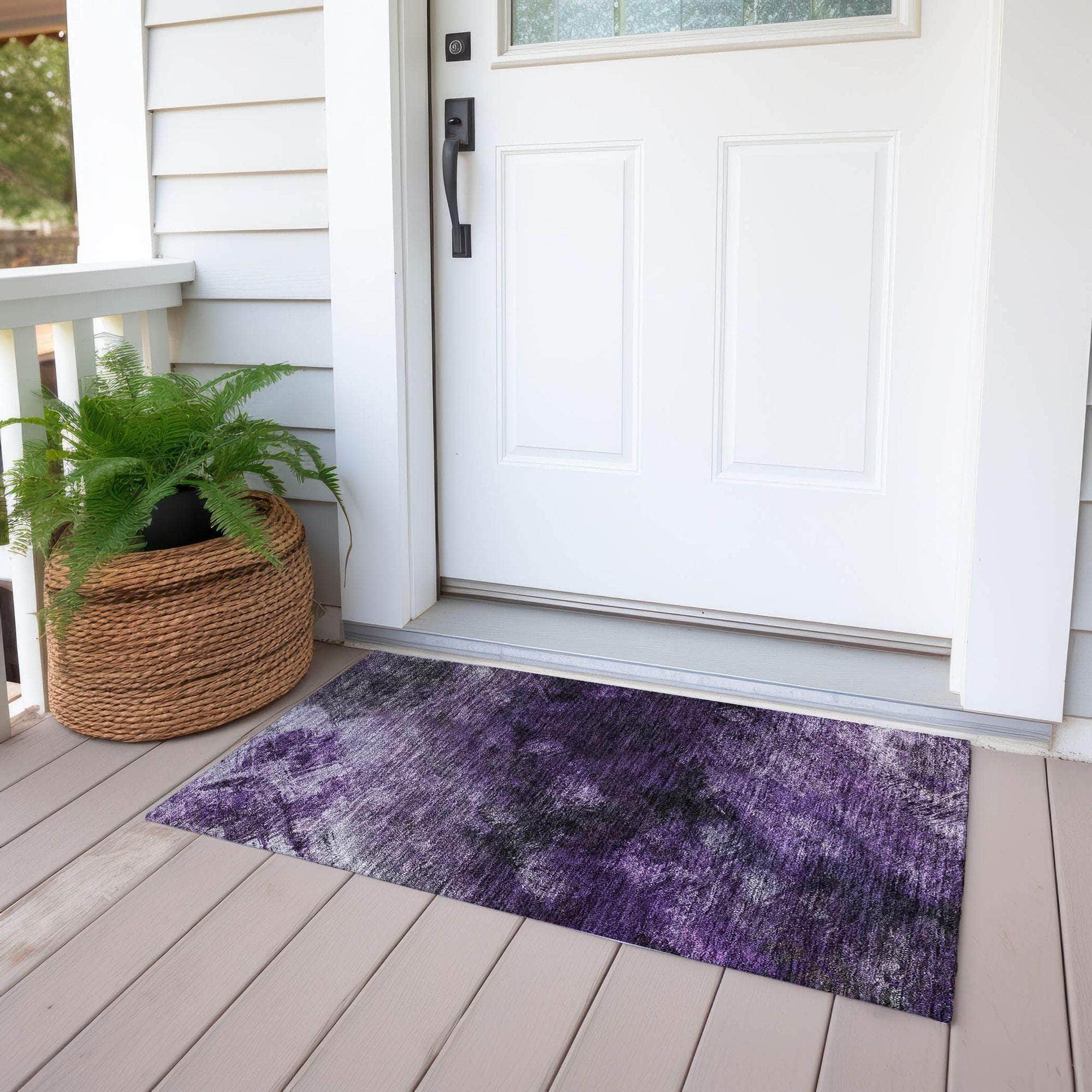 Machine Made ACN590 Purple Rugs