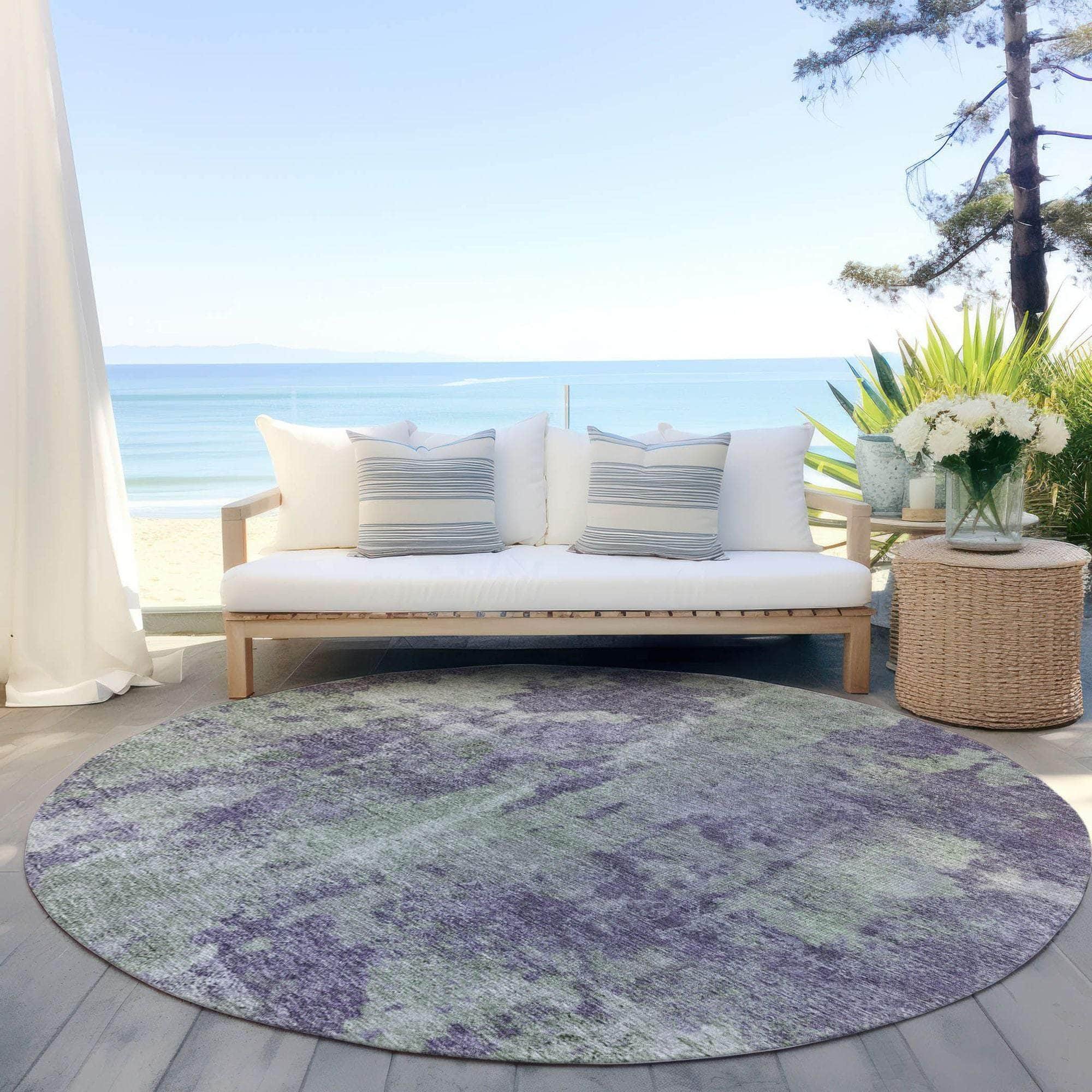 Machine Made ACN573 Purple Rugs