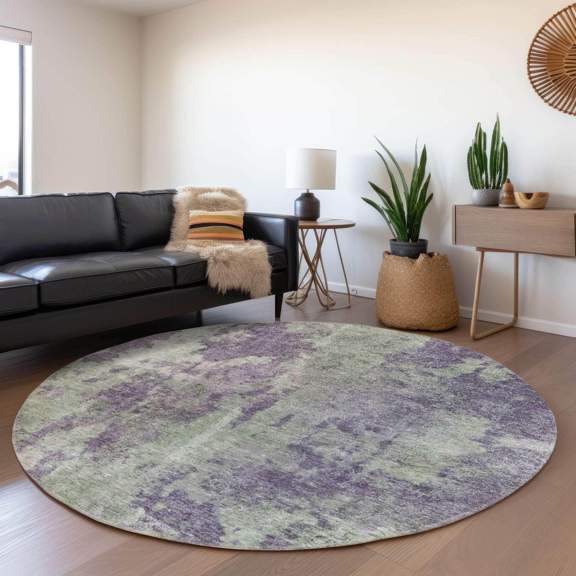 Machine Made ACN573 Purple Rugs