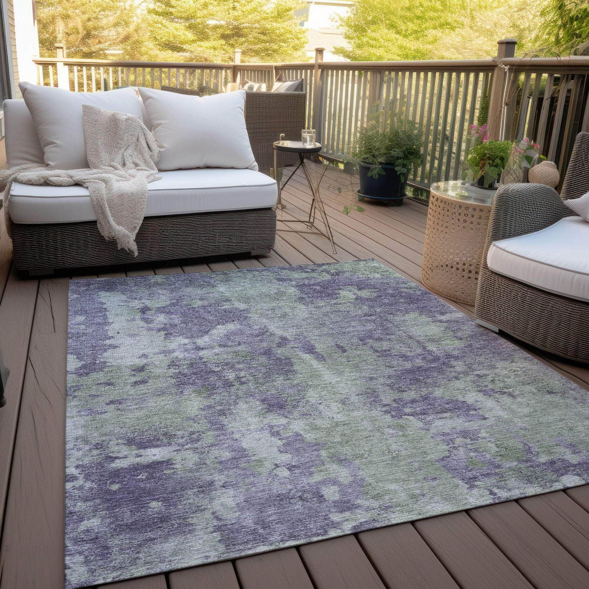 Machine Made ACN573 Purple Rugs