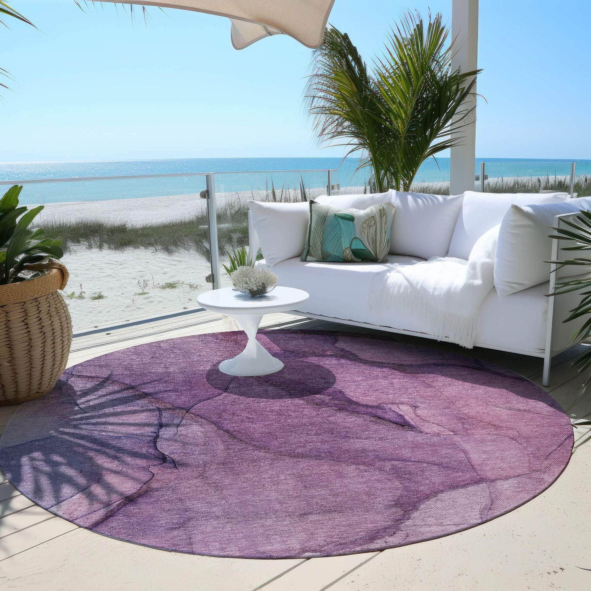 Machine Made ACN607 Purple Rugs