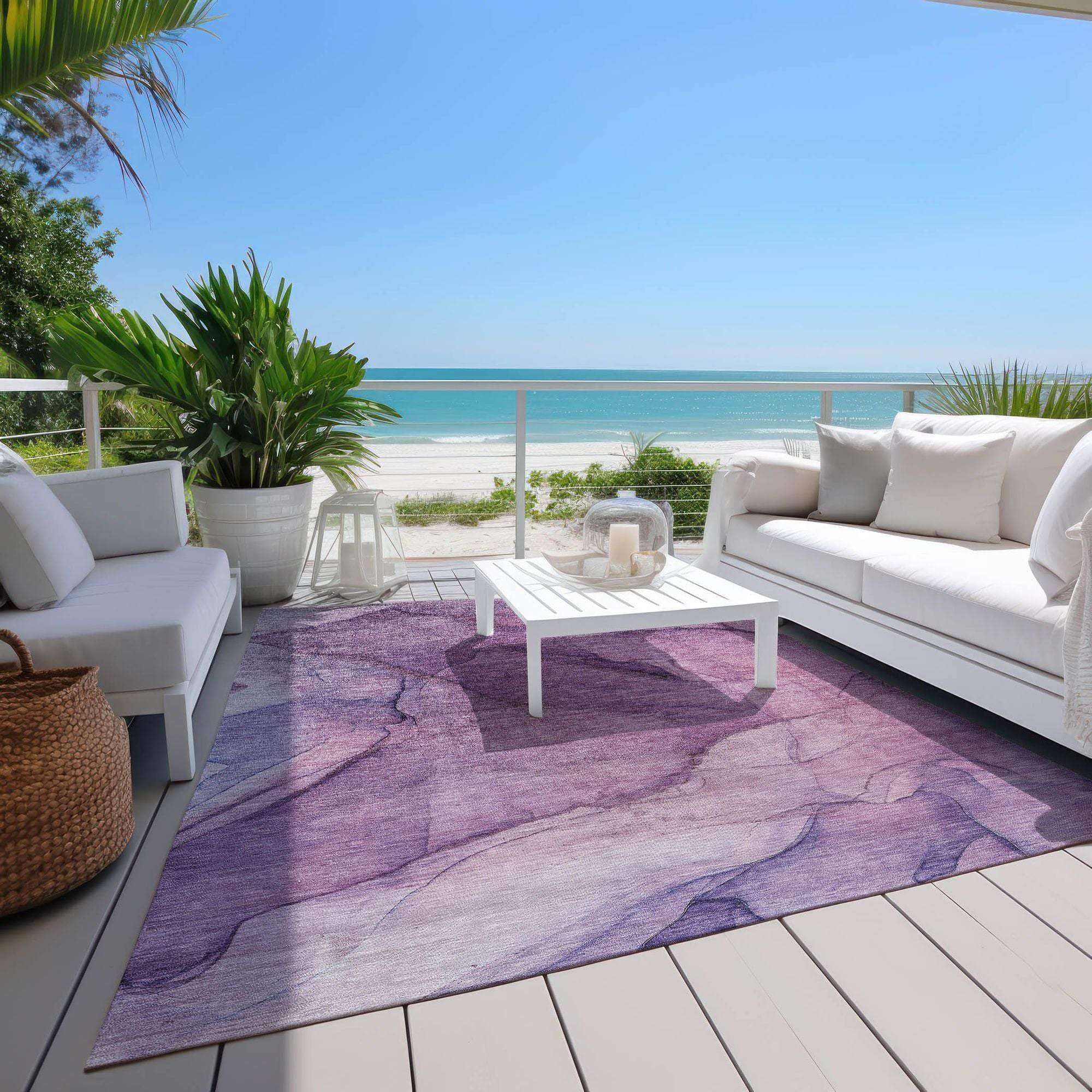 Machine Made ACN607 Purple Rugs