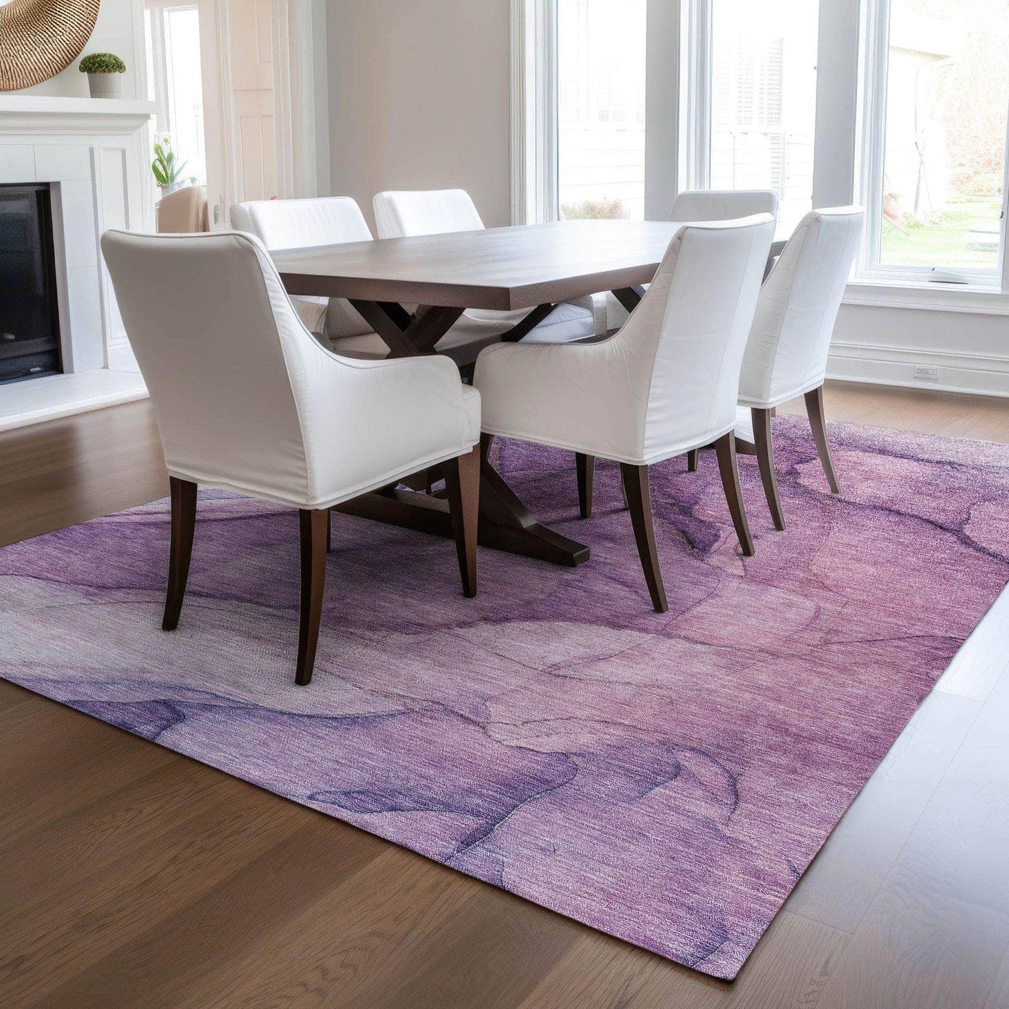 Machine Made ACN607 Purple Rugs