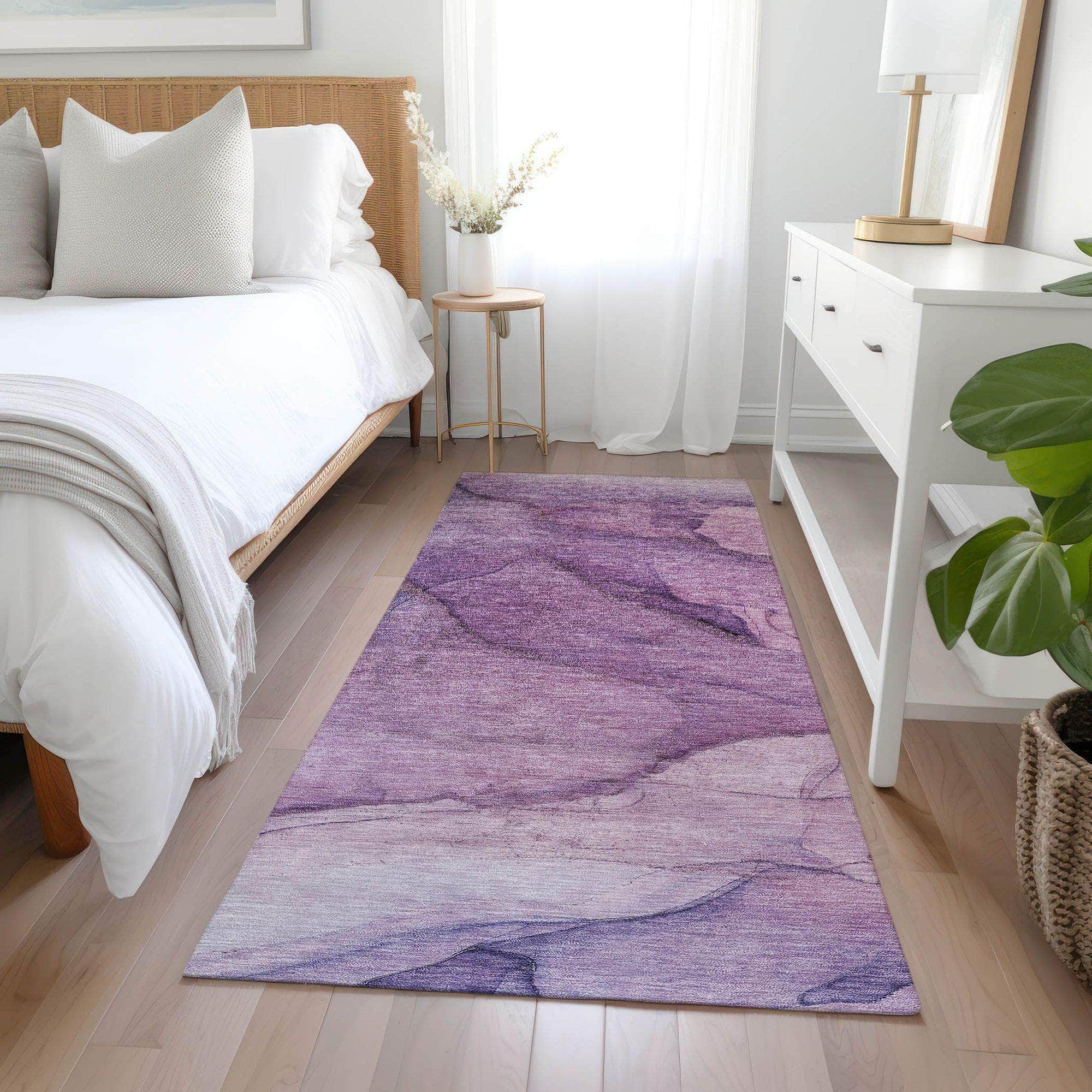 Machine Made ACN607 Purple Rugs
