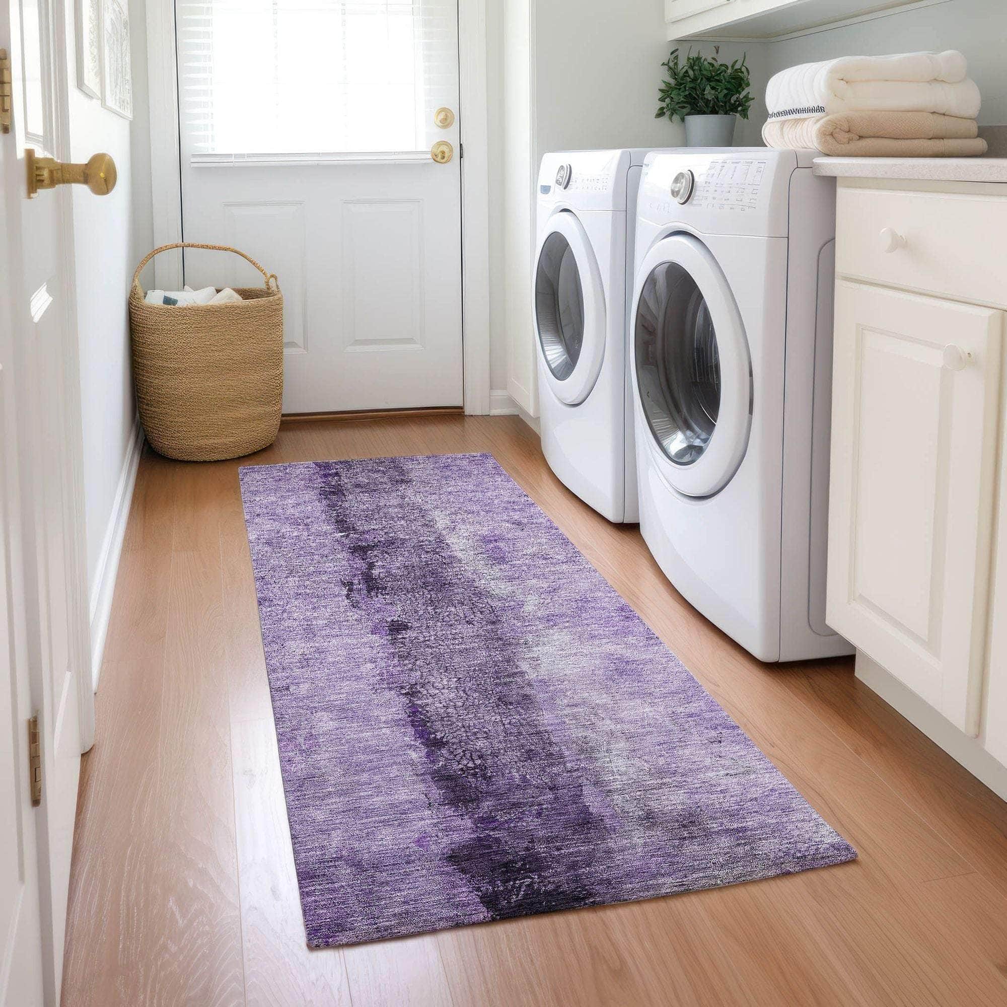 Machine Made ACN605 Purple Rugs