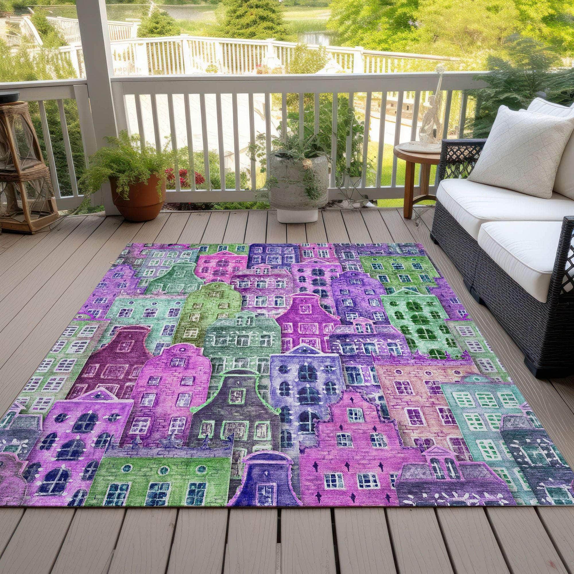 Machine Made ACN600 Purple Rugs