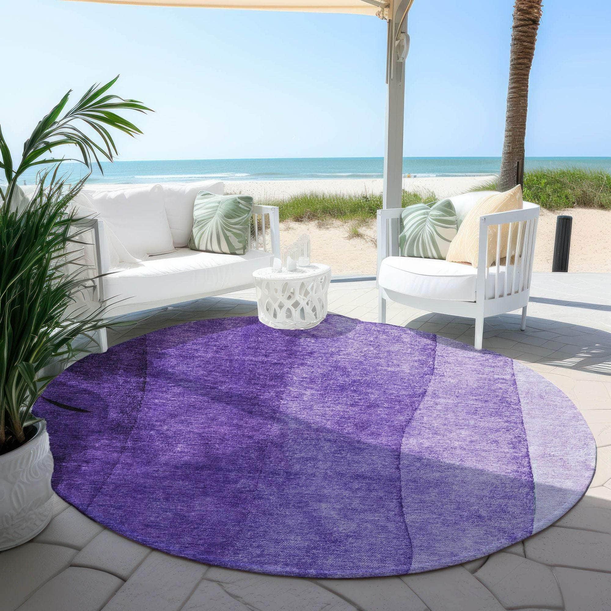 Machine Made ACN625 Purple Rugs