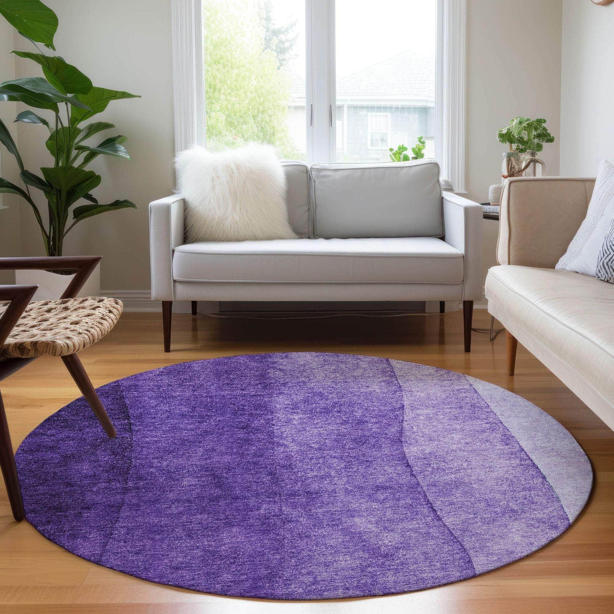 Machine Made ACN625 Purple Rugs