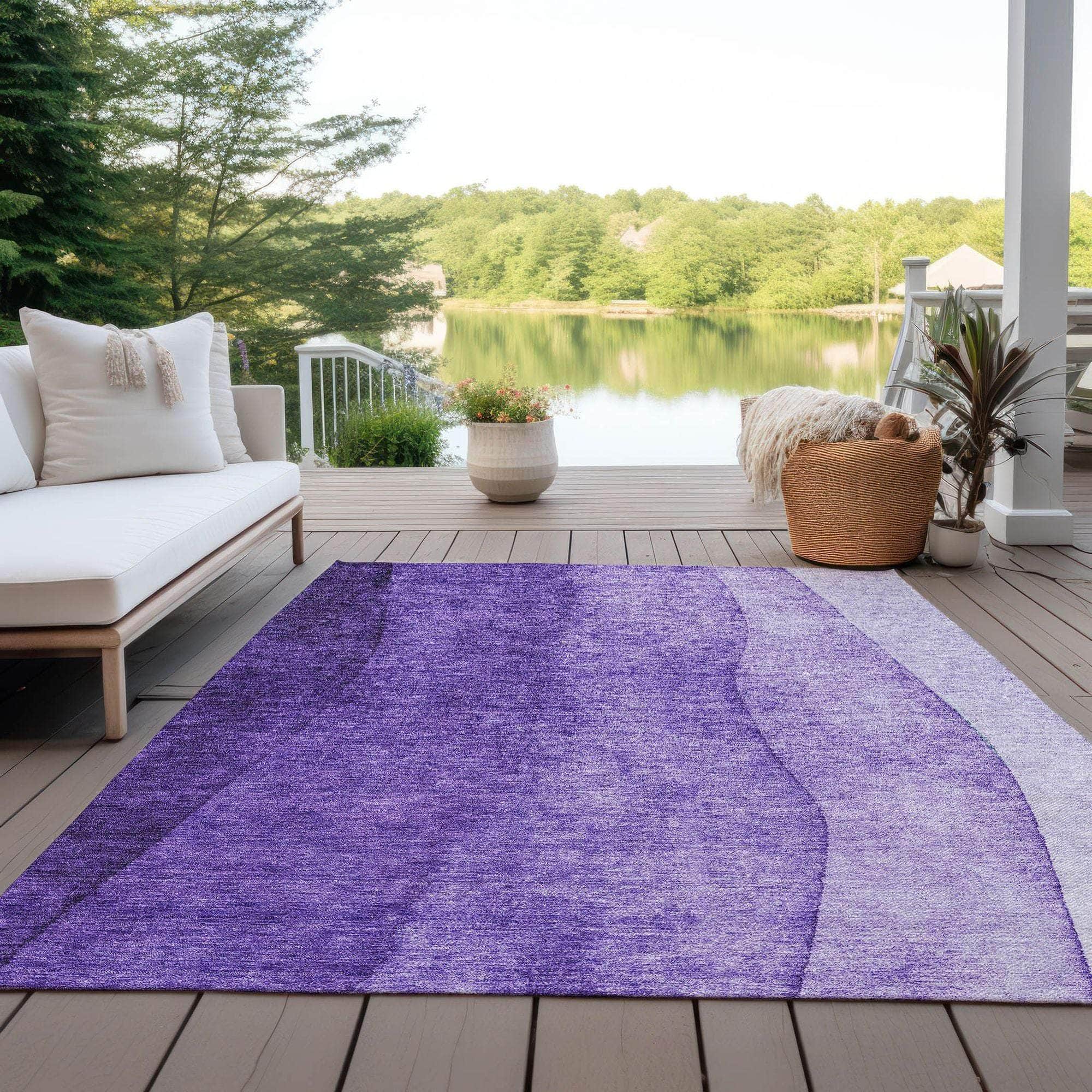 Machine Made ACN625 Purple Rugs
