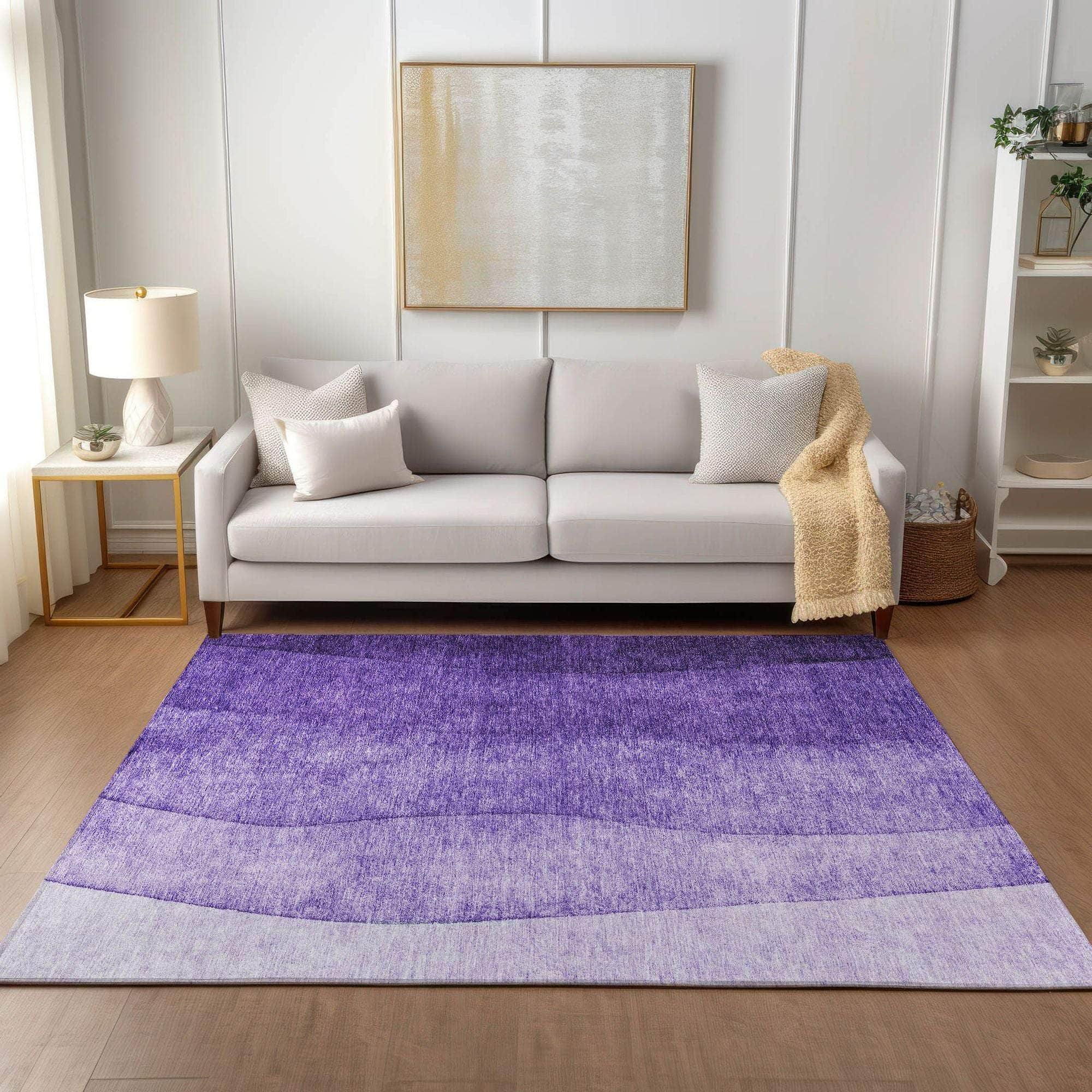 Machine Made ACN625 Purple Rugs