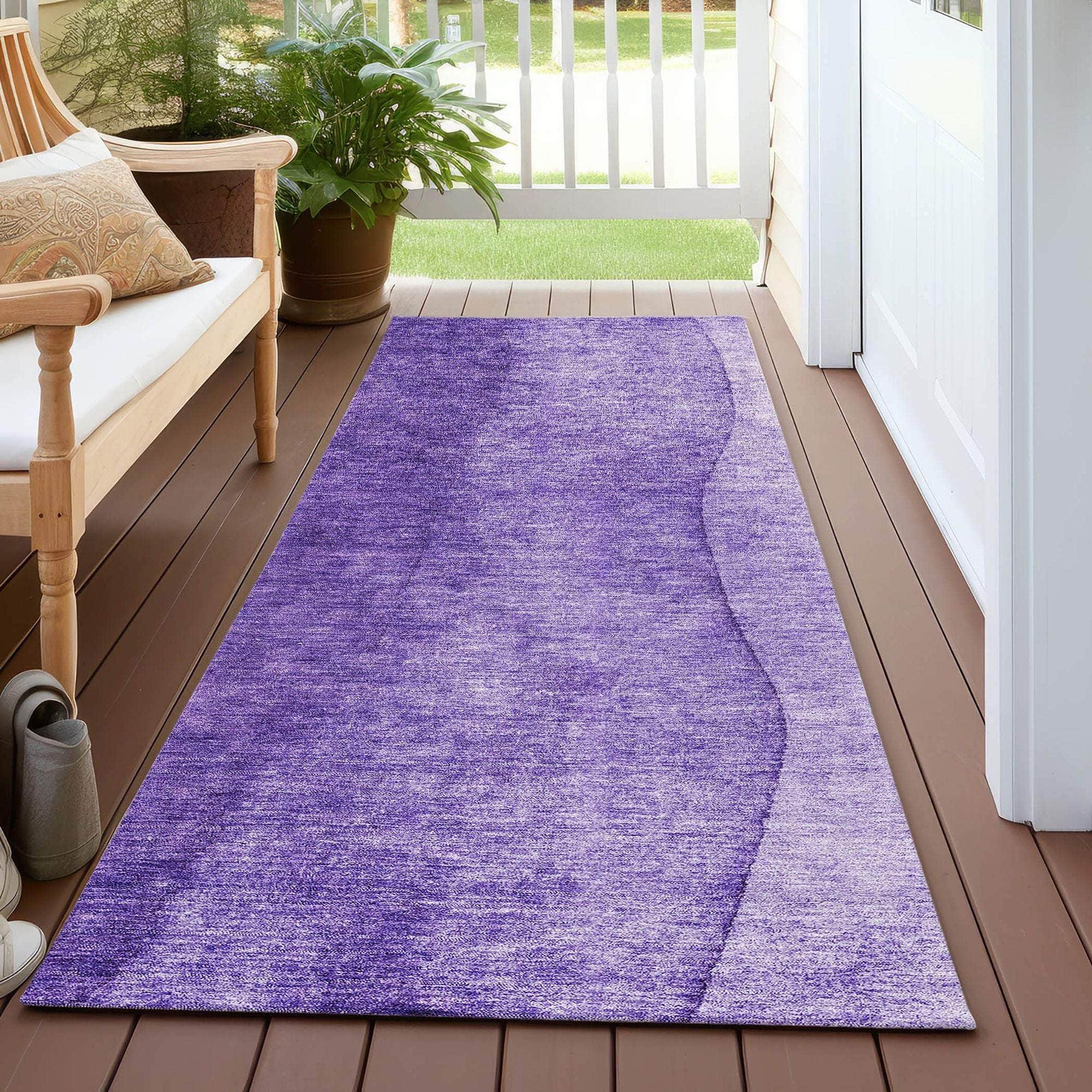 Machine Made ACN625 Purple Rugs