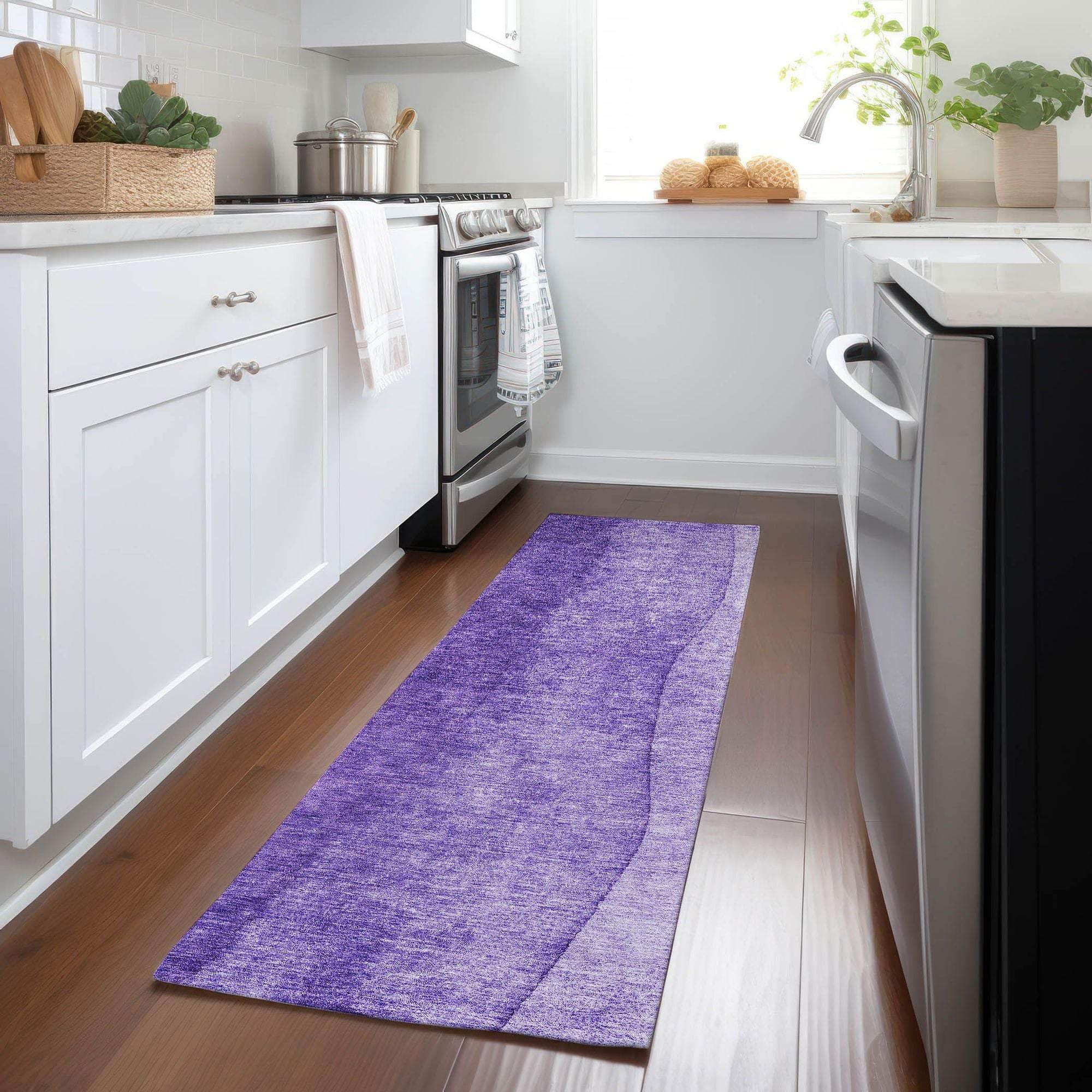 Machine Made ACN625 Purple Rugs