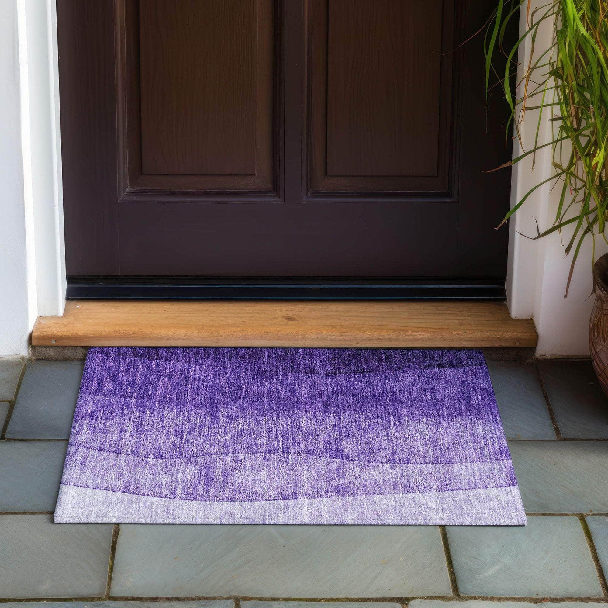 Machine Made ACN625 Purple Rugs