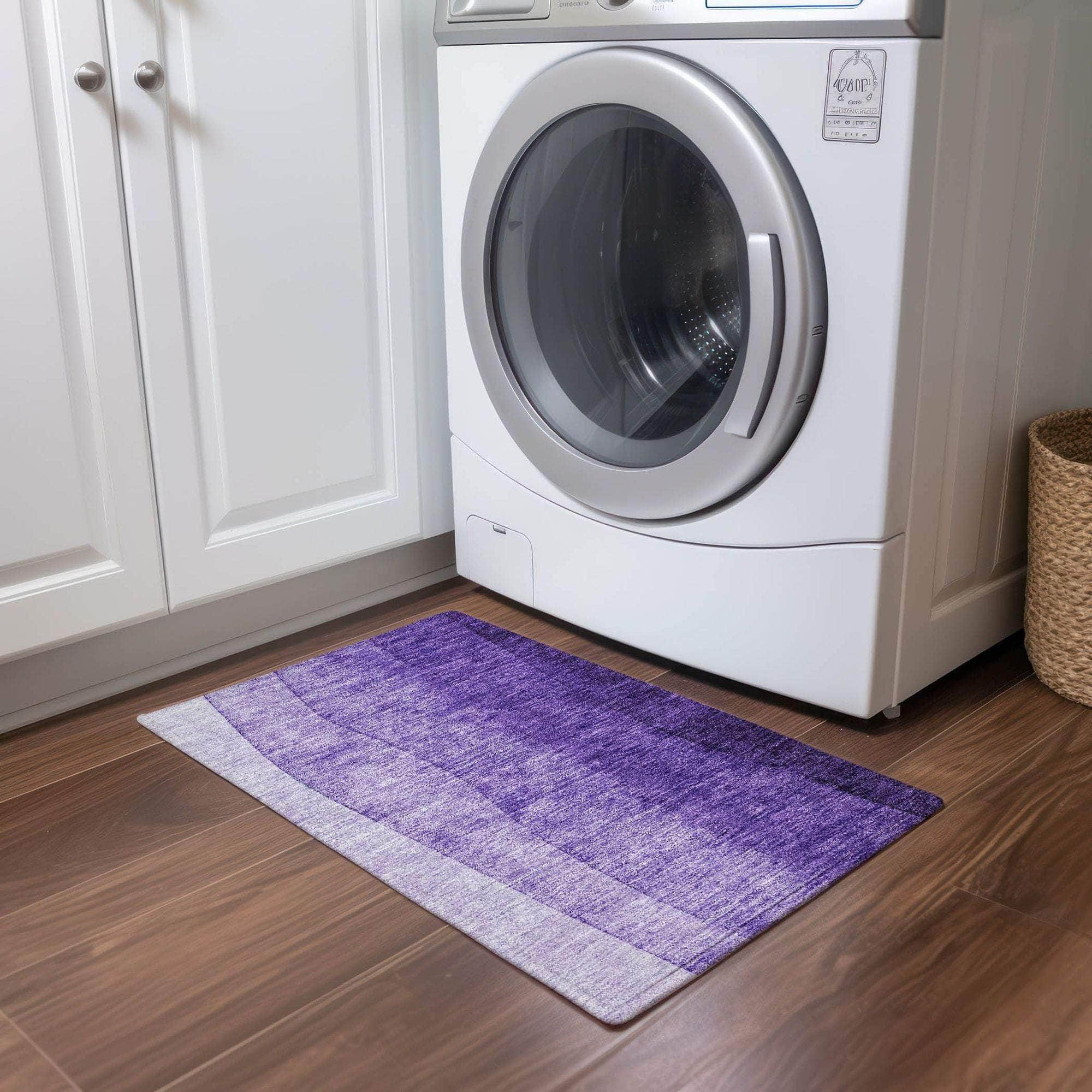 Machine Made ACN625 Purple Rugs
