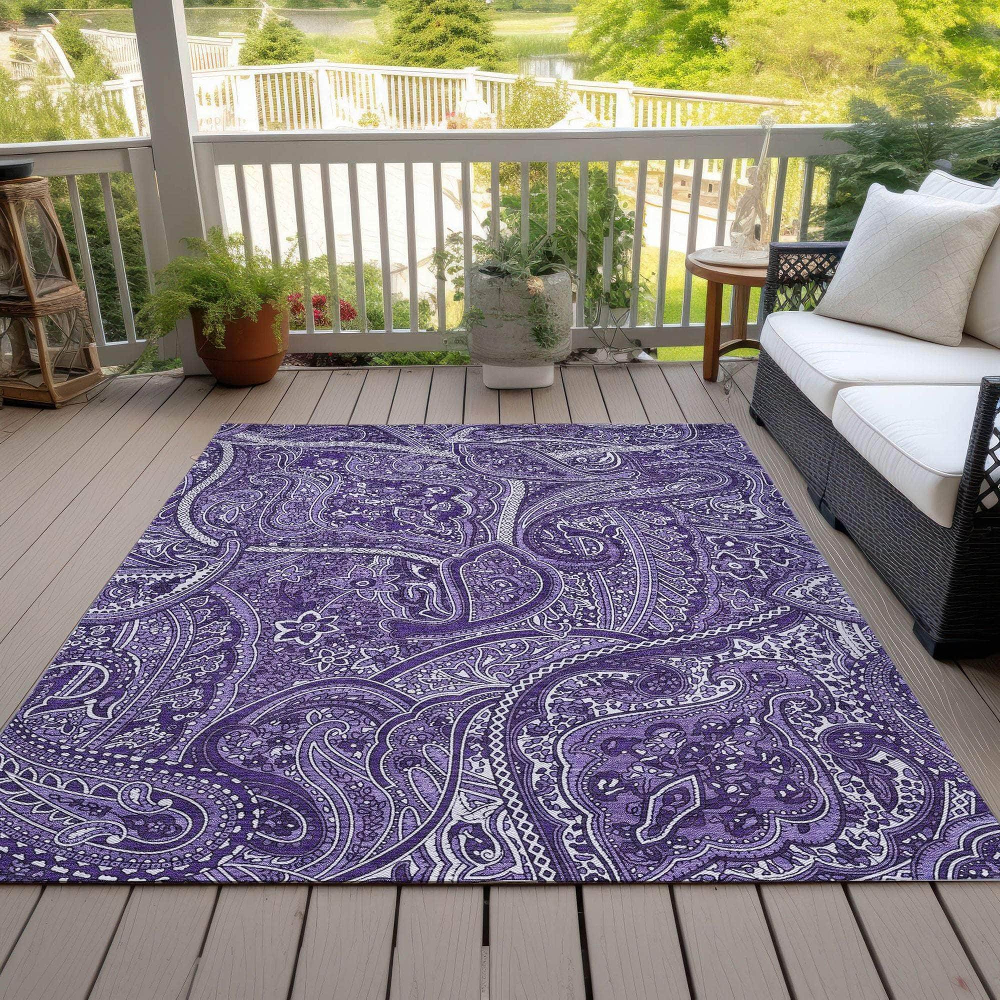 Machine Made ACN623 Purple Rugs